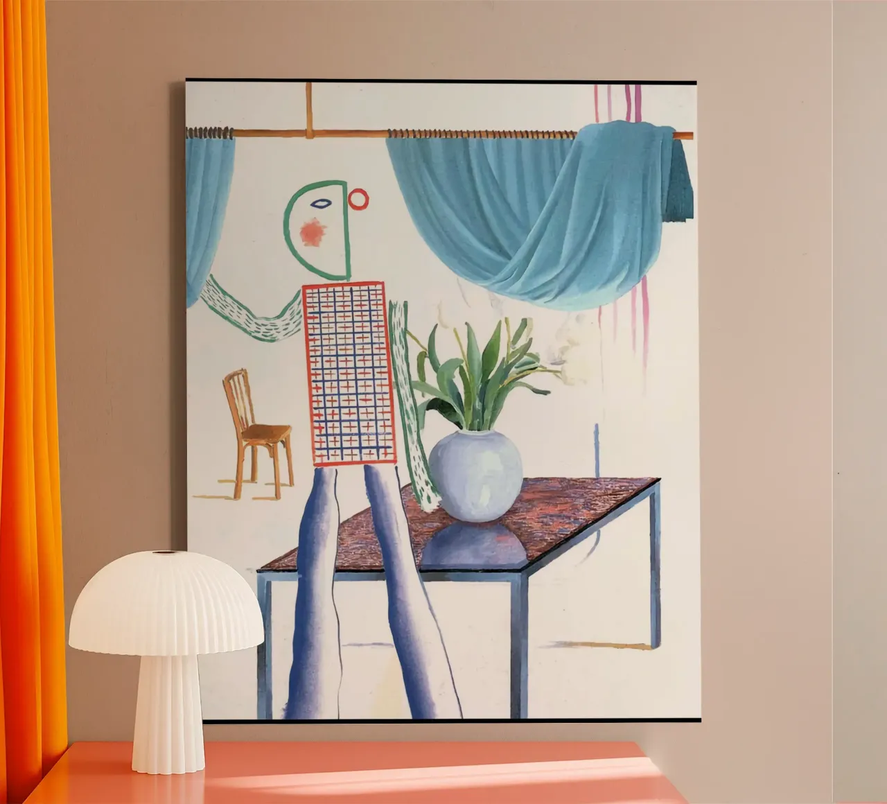 Woninginrichting - David hockney canvas met Baklijst van Perdana shop