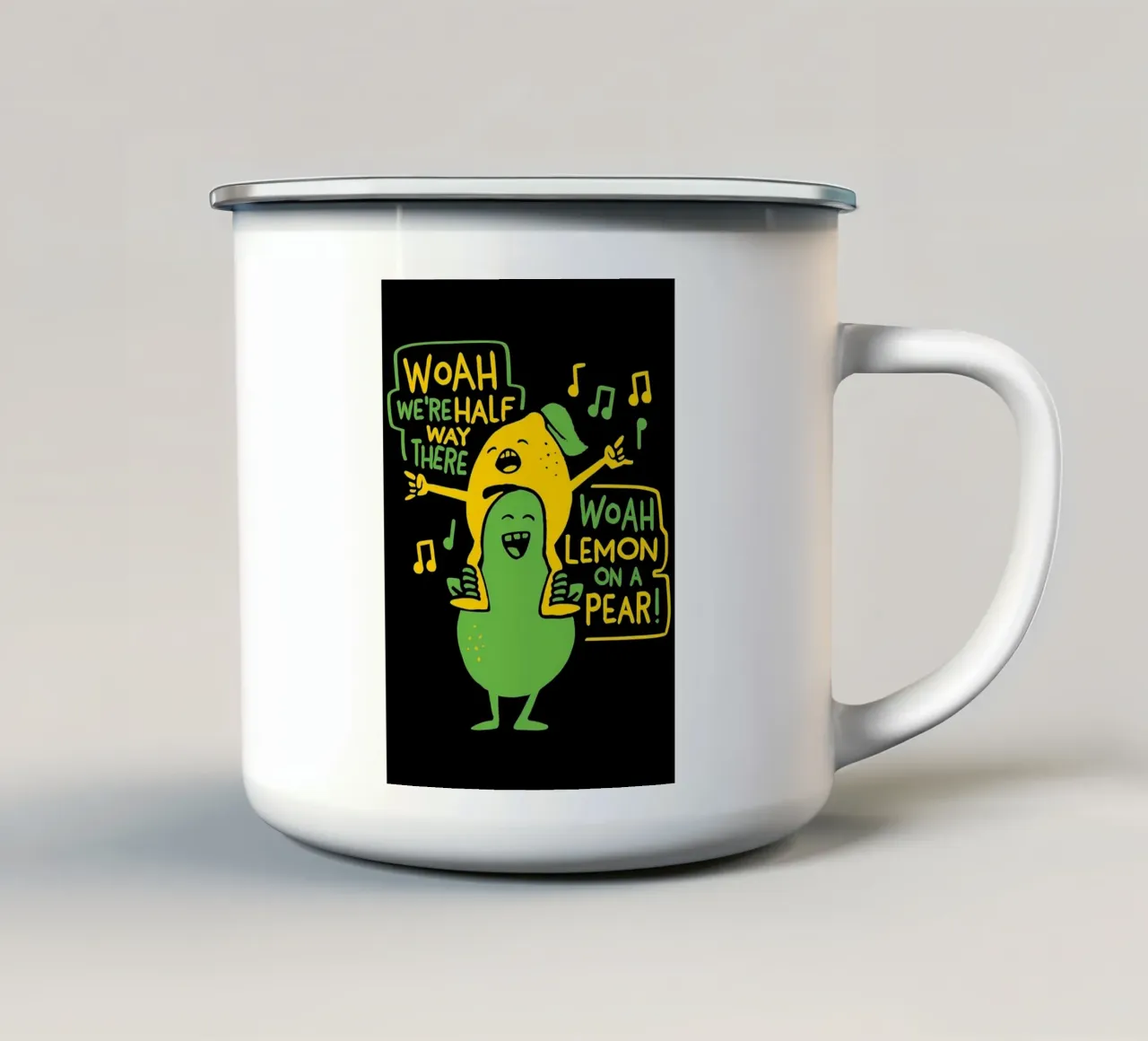LIMÓN EN UNA PERA taza de esmalte de Delaplane