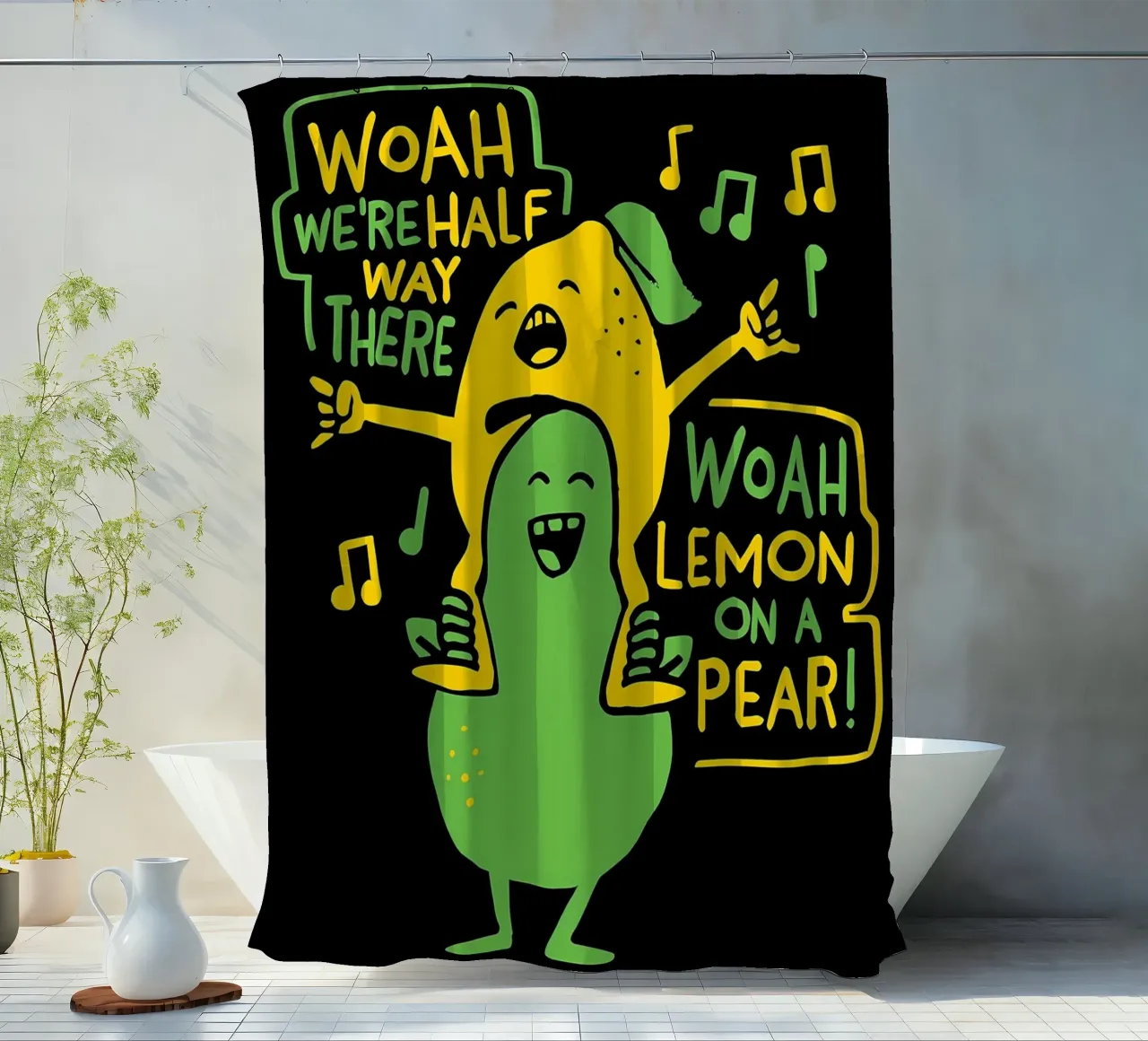 CITRON SUR POIRE rideau de douche de Delaplane