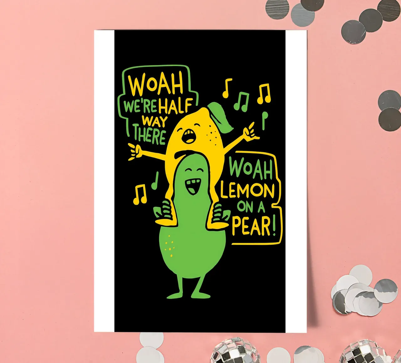 ZITRONE AUF EINER BIRNE Stickerbogen von Delaplane