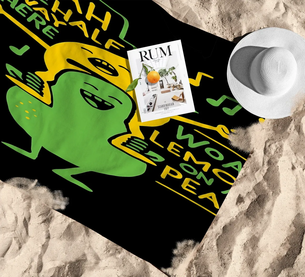 ZITRONE AUF EINER BIRNE Strandtuch von Delaplane