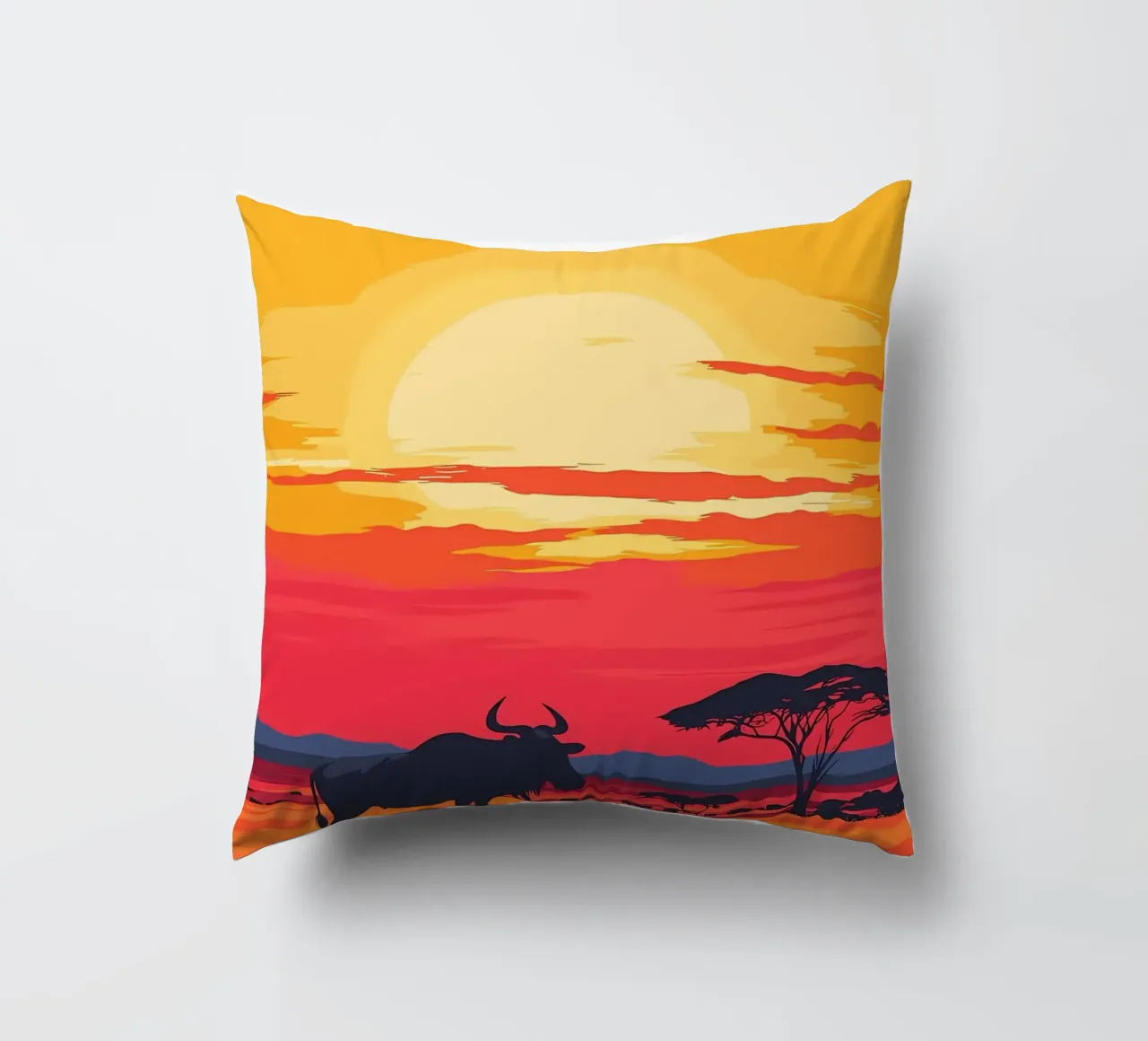 Tramonto nel Maasai Mara cuscino da Ginnery