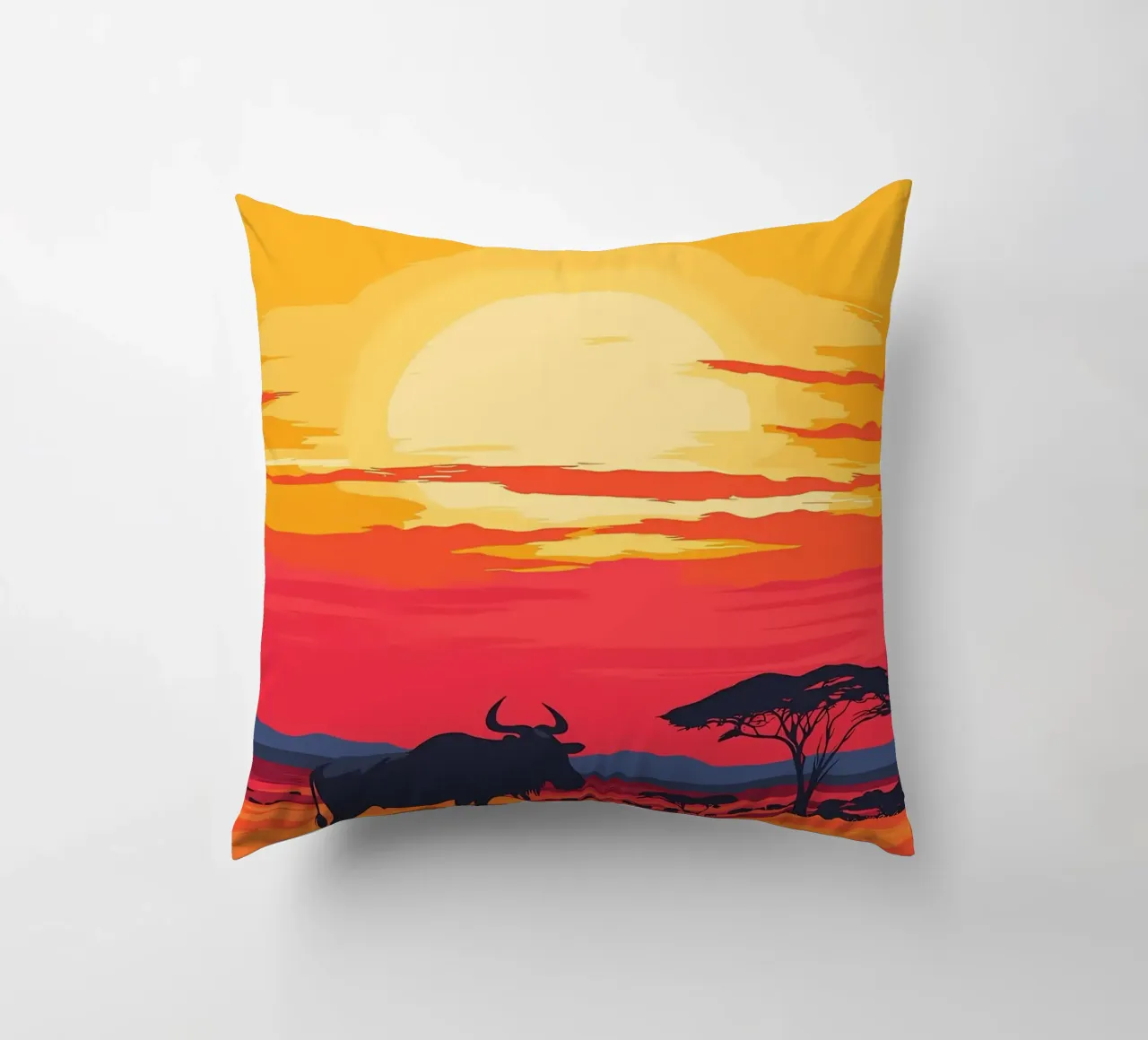 Tramonto nel Maasai Mara cuscino da Ginnery