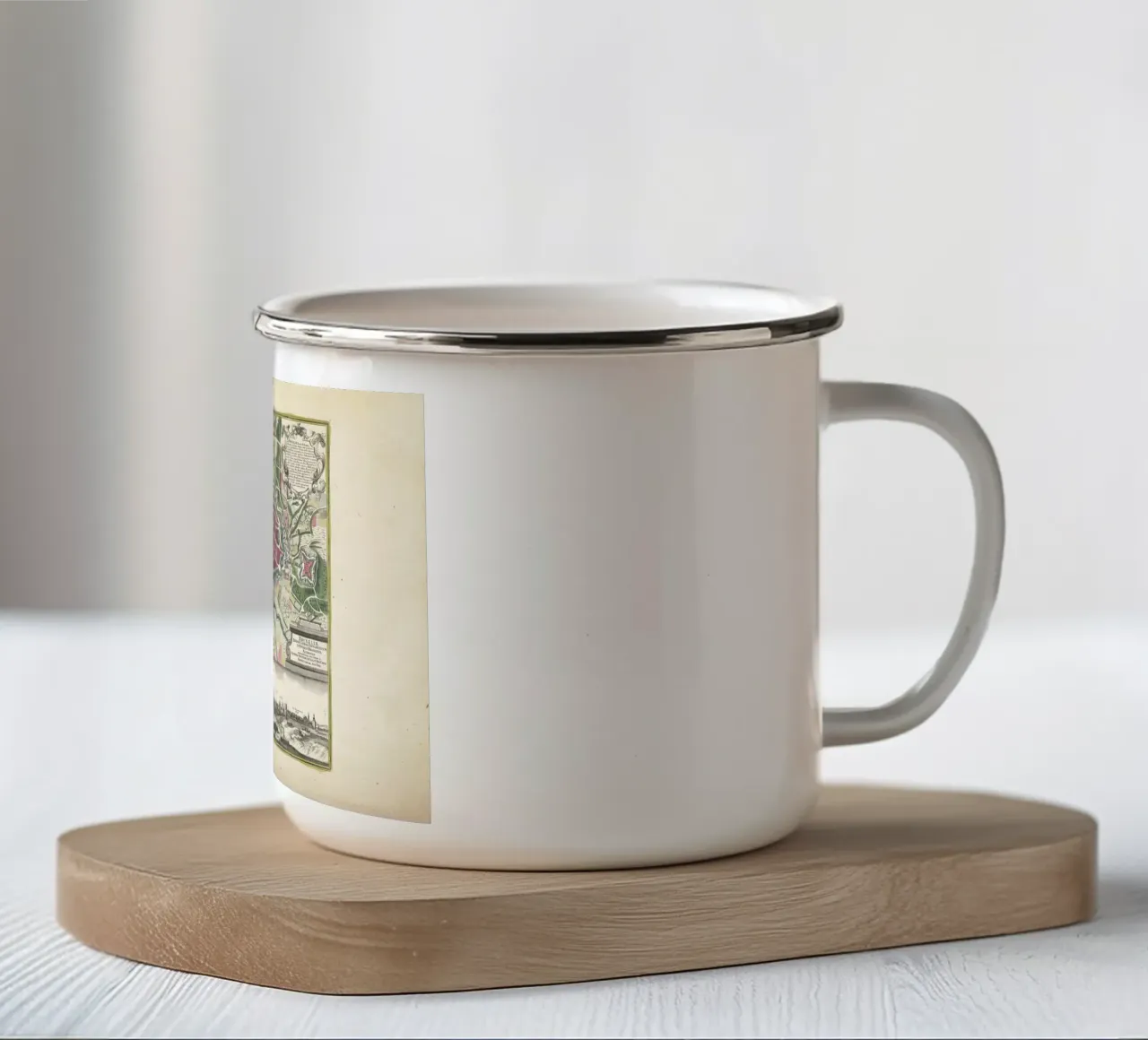 Brussels, Belgium, 1708 enamel mug by Artokoloro Quint Lox Ltd