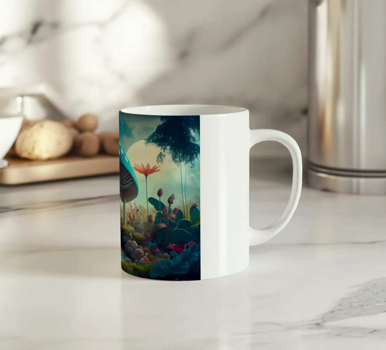 funghi gigli fiori tazza in ceramica da Delaplane