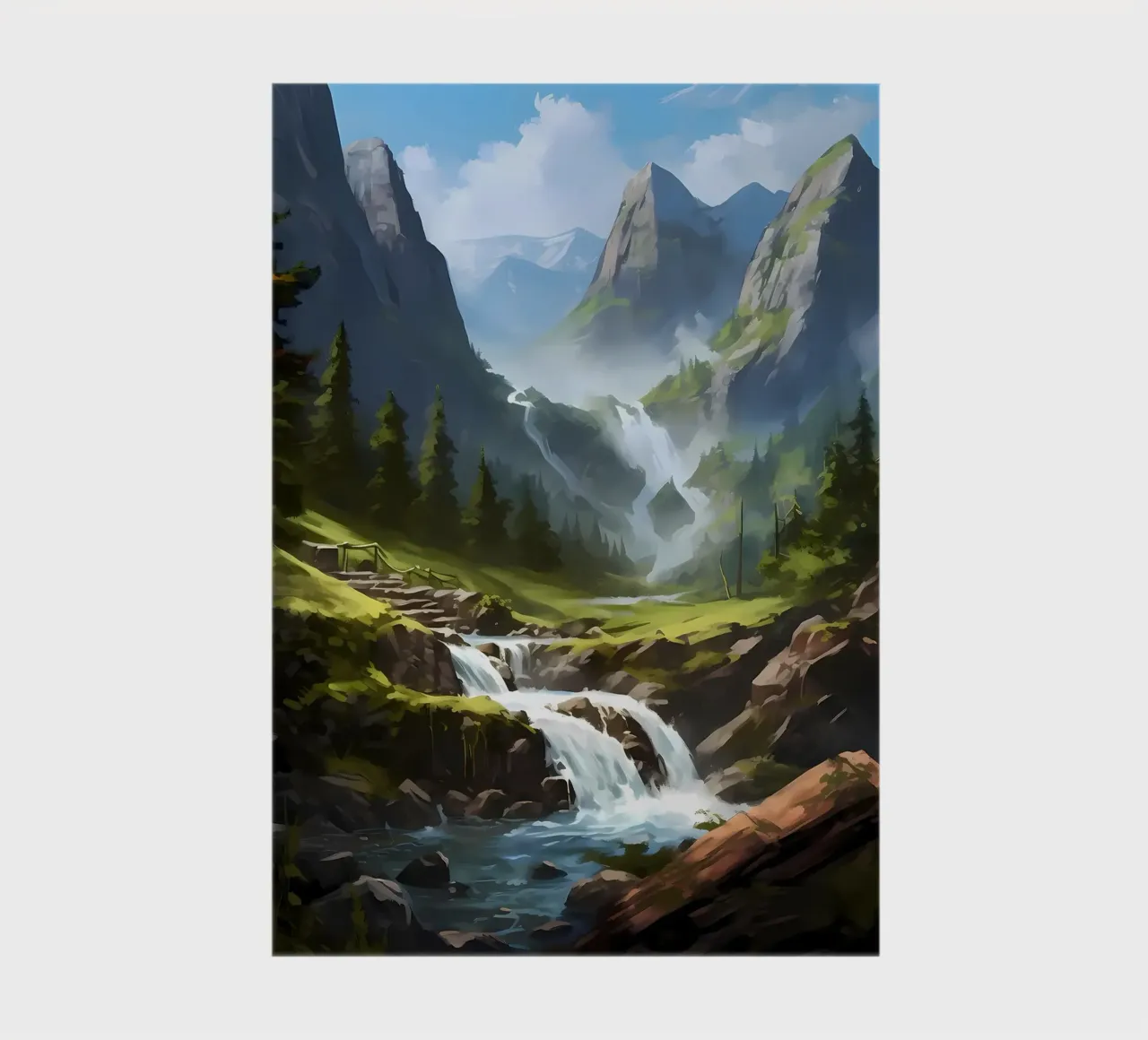 Wasserfall-Landschaftskunst Notizbuch von Mikesell