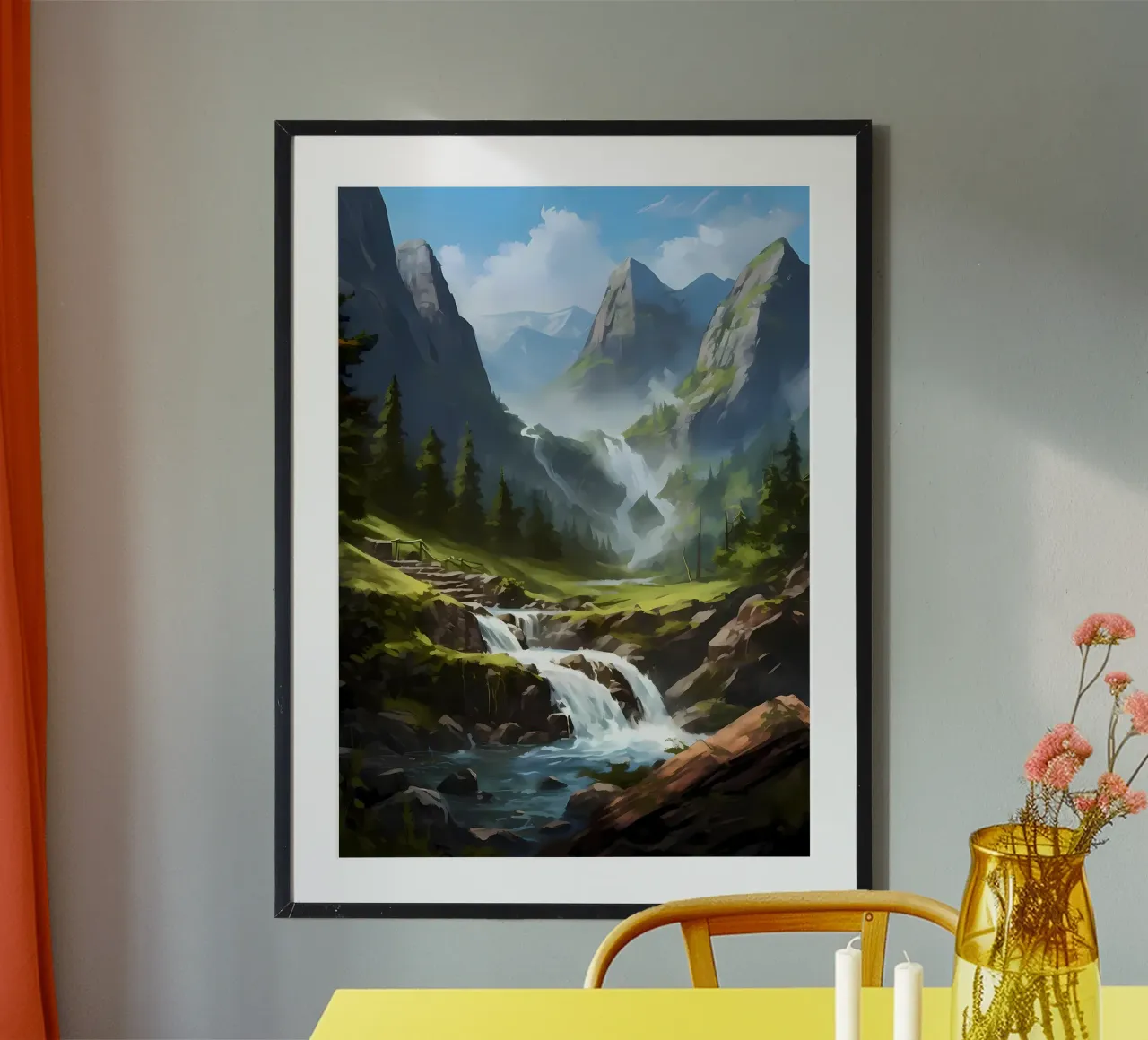 Arte del paesaggio a cascata carta hahnemühle da Mikesell