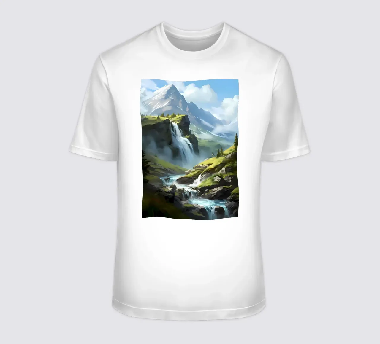 Waterfall Landscape Art t-shirt by Mikesell