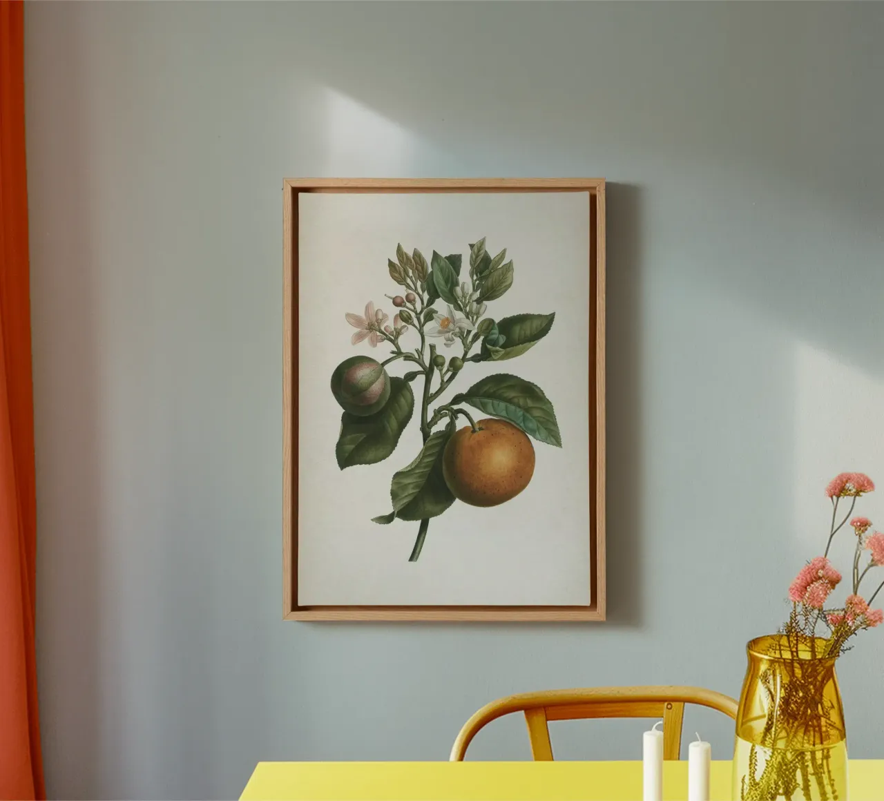 Vintage Redouté 1 Citrus Bigaradia tela con Cornice a cassetta da Vintage Print Collection