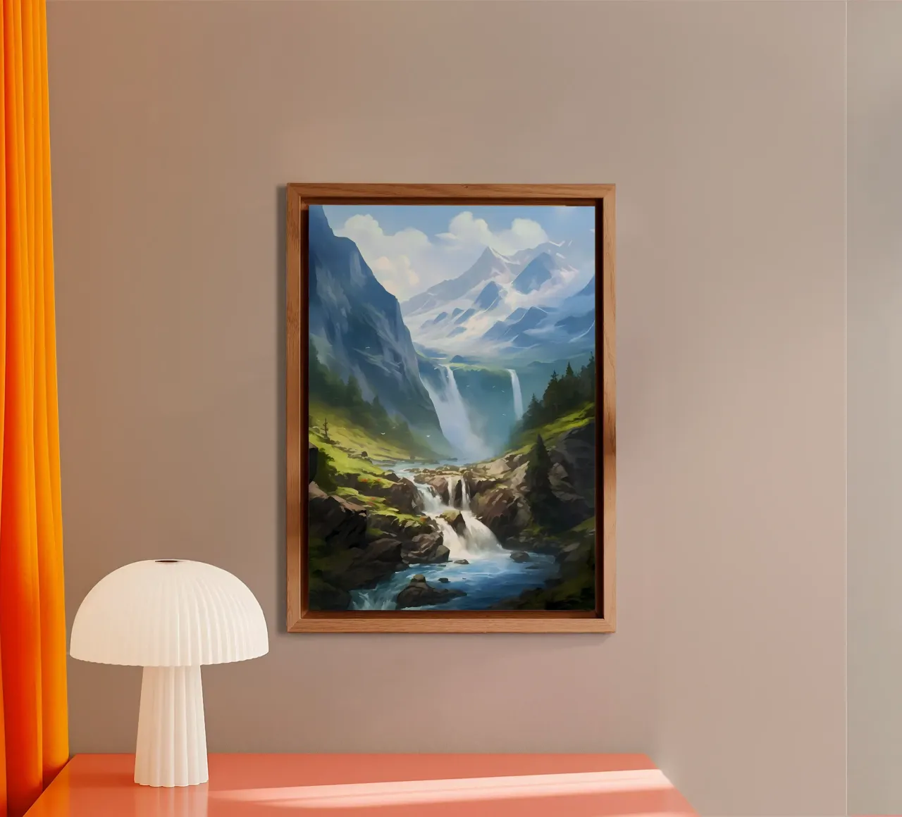 Waterfall Landscape Art alu-dibond by Mikesell