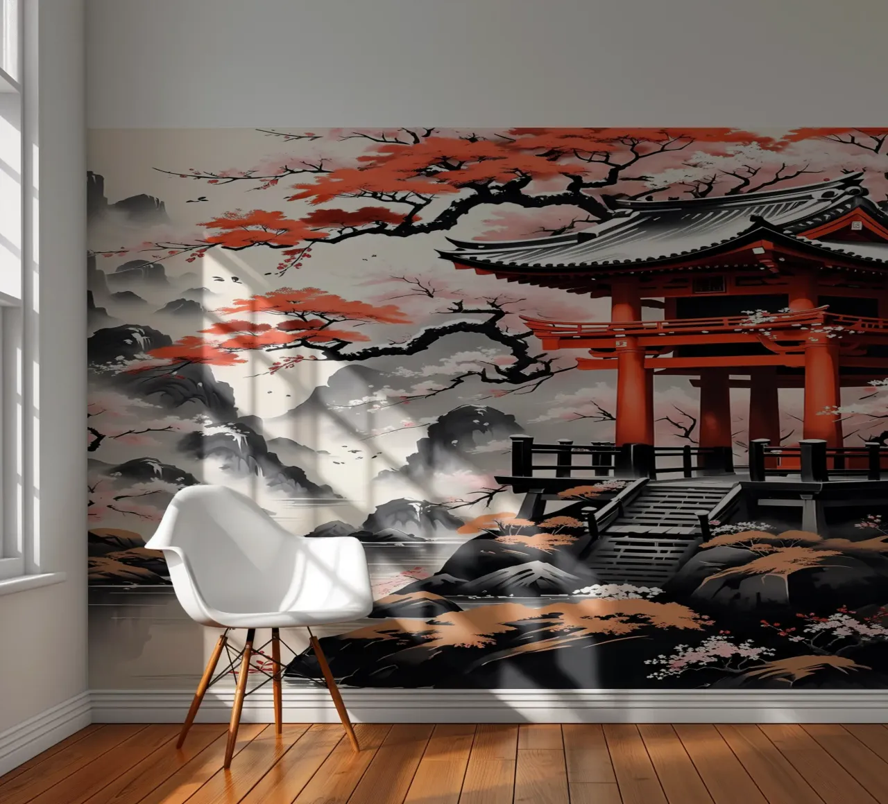 Japanische Tempeltinte waschen Fototapete von Mikesell