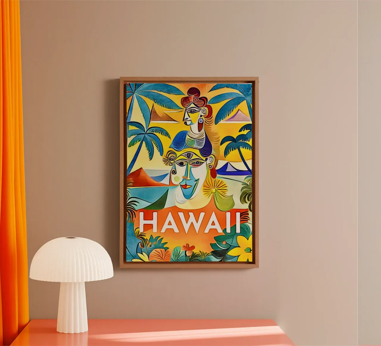 Hawaii, giramondo tela con Cornice a cassetta da ZAMART