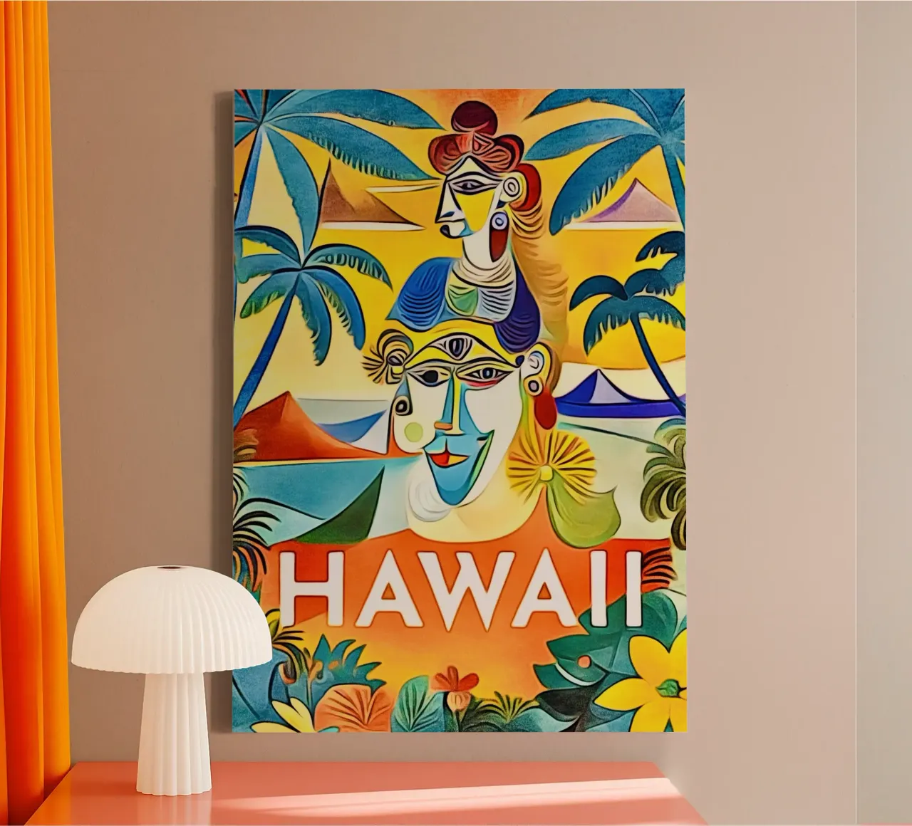 Hawaii, giramondo tela con Cornice a cassetta da ZAMART
