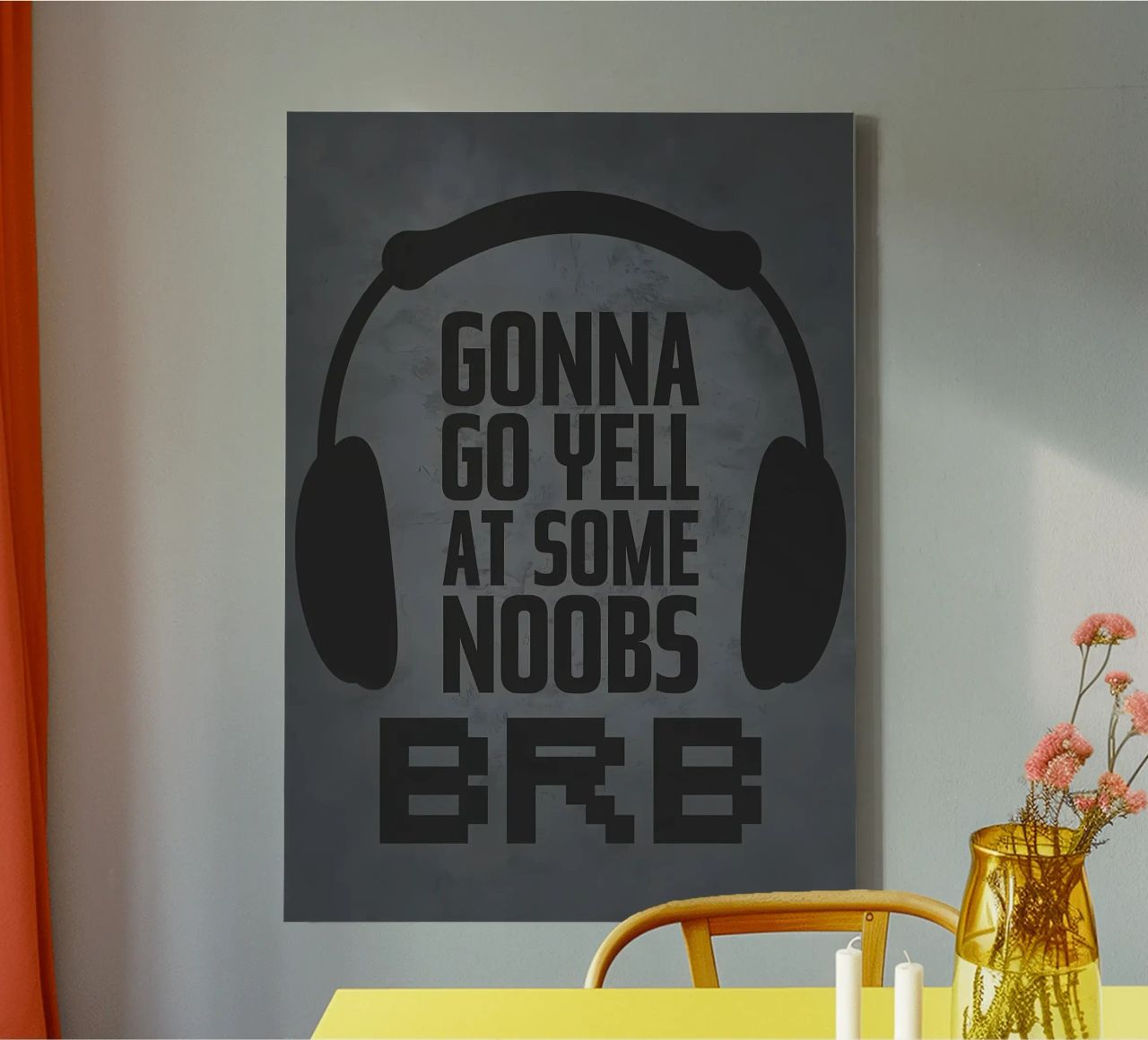 Tegen Noobs schreeuwen BRB canvas van Bassy