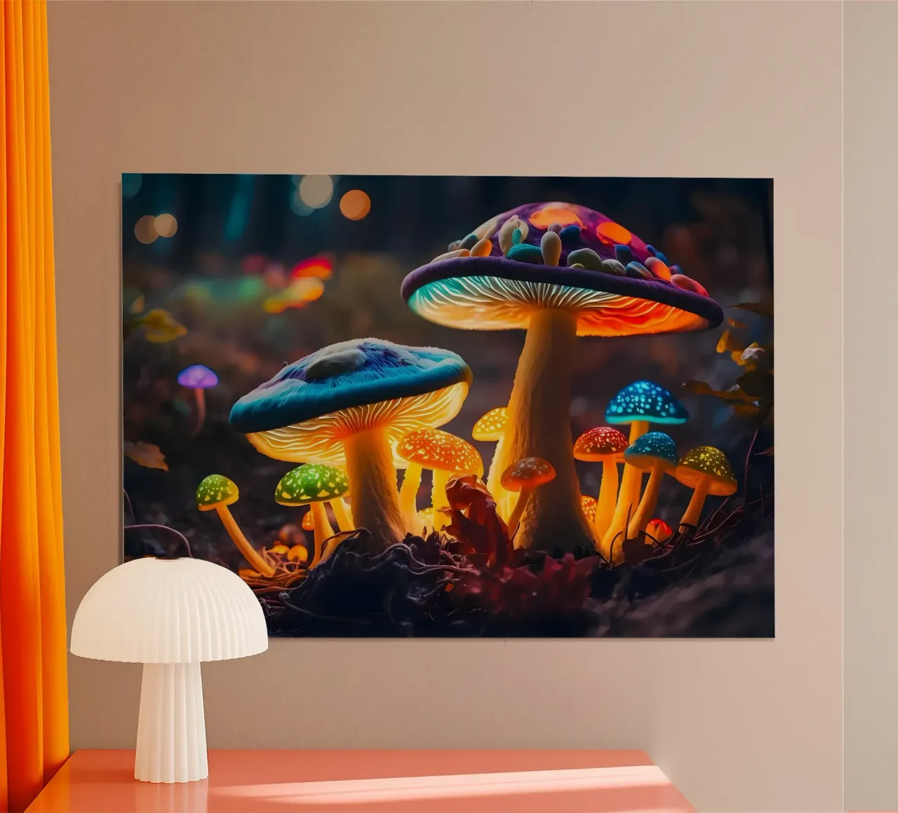 Fantasy Mushroom in forest poster by Delaplane