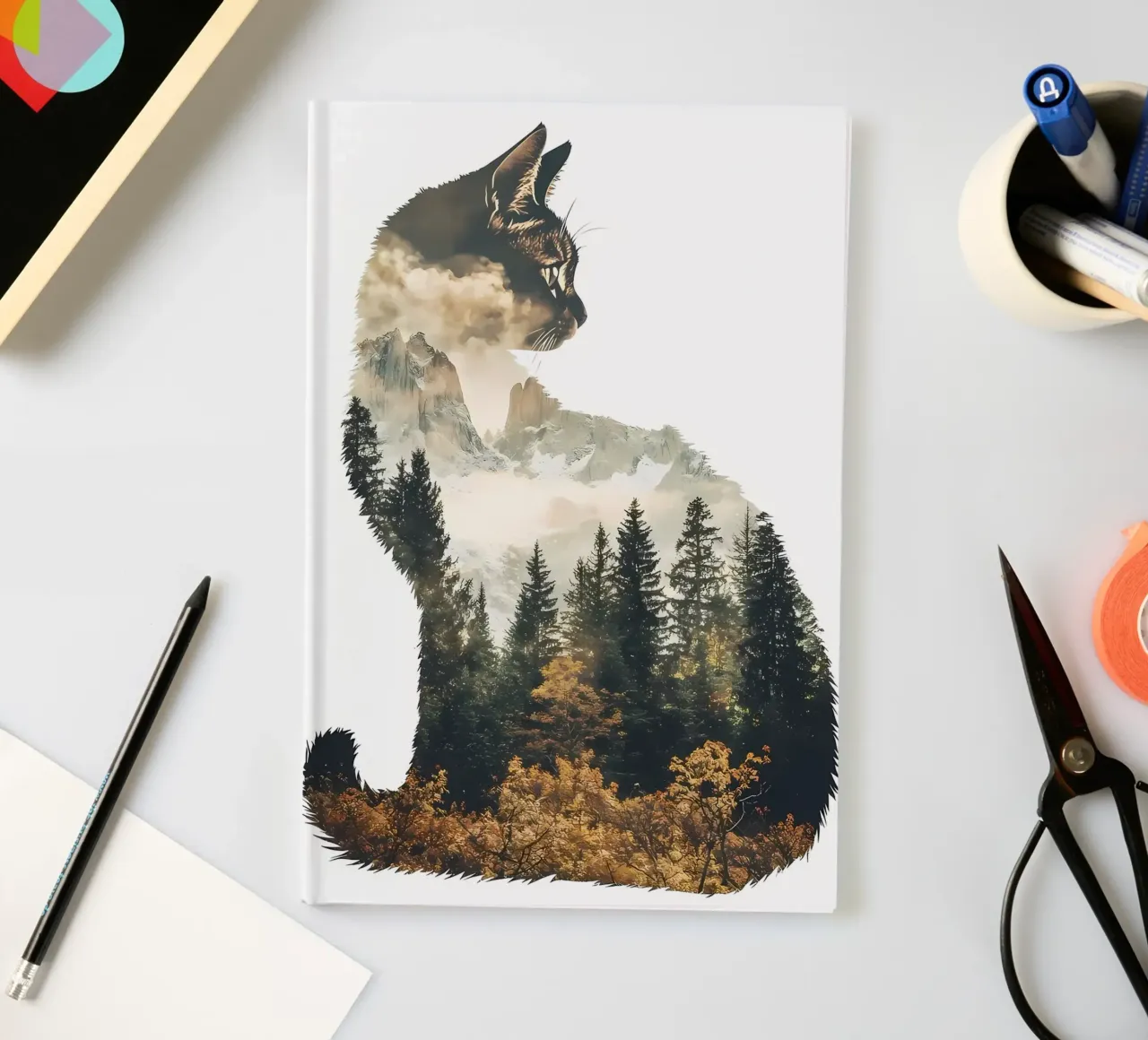Cat Mountain Landscape notebook by Ginnery