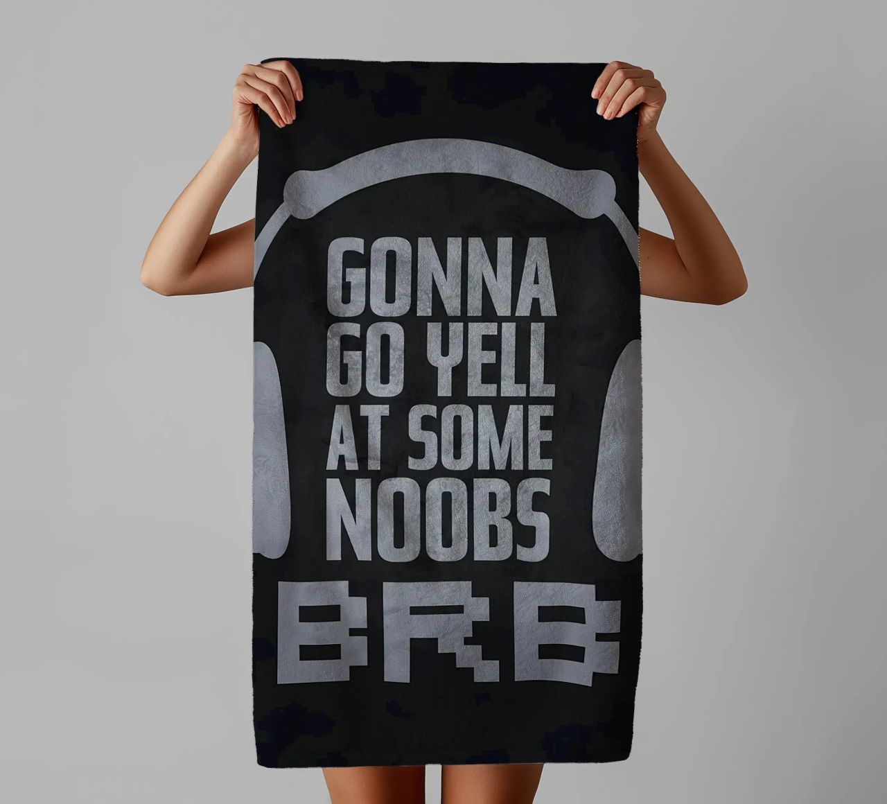 Tegen Noobs schreeuwen BRB badhanddoek van Bassy