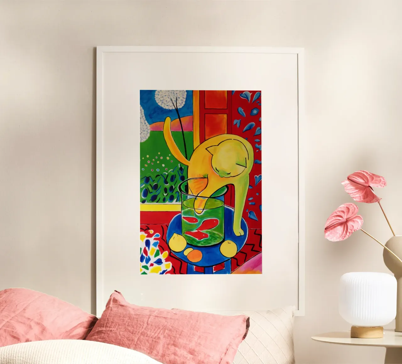 Gatto e pesce - Henri Matisse poster con telaio in plastica da Perdana shop