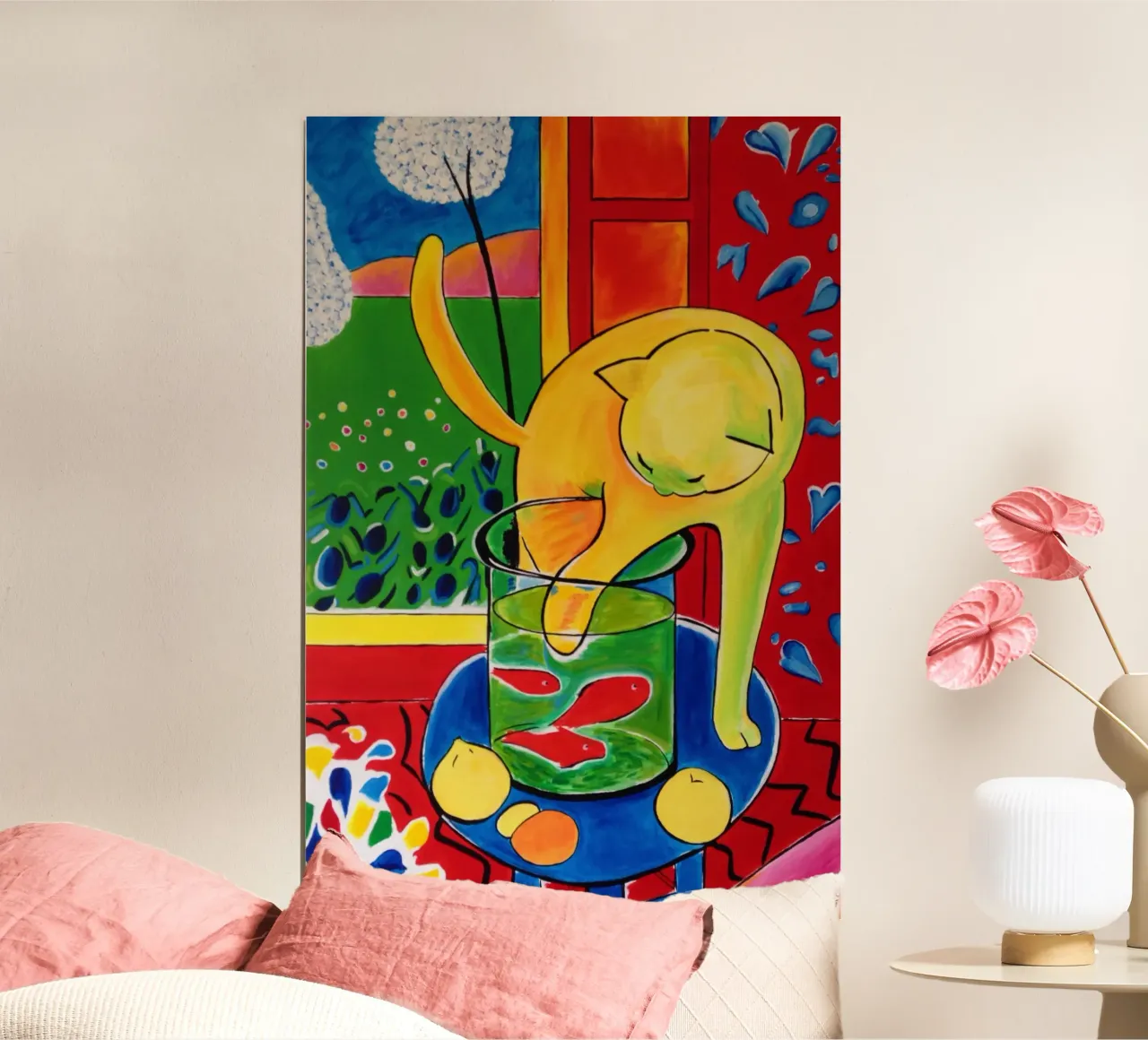 Gatto e pesce - Henri Matisse poster con telaio in plastica da Perdana shop