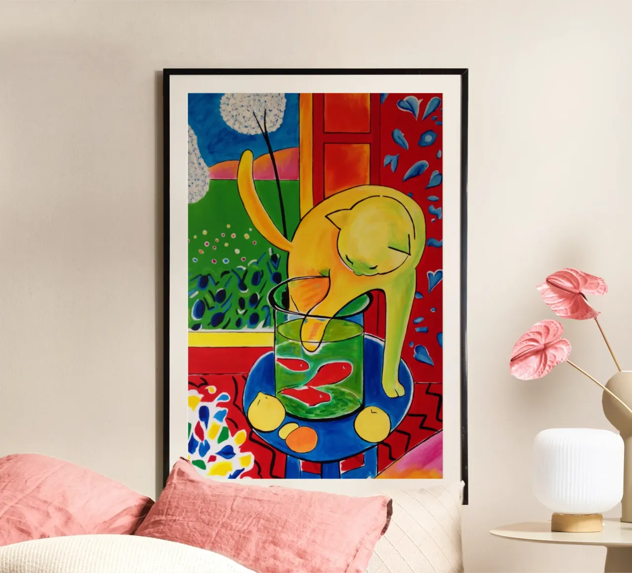 Gatto e pesce - Henri Matisse poster con telaio in plastica da Perdana shop