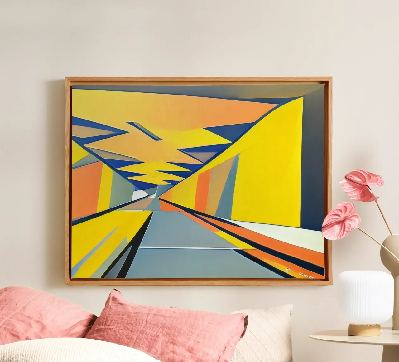 Nel tunnel_5 tela con Cornice a cassetta da Abstract Art by LK