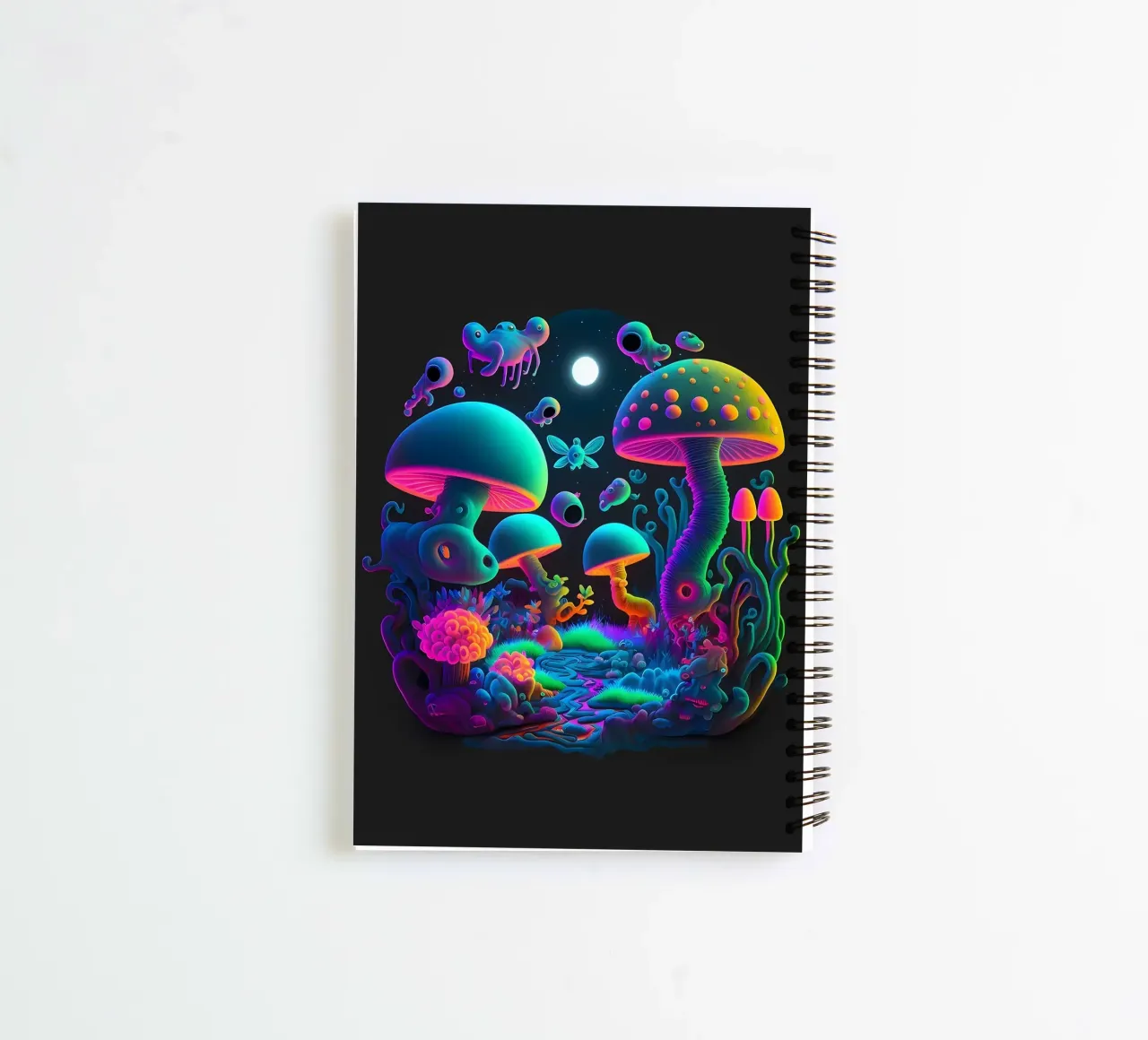 colorful mushrooms spiral notebook by Delaplane