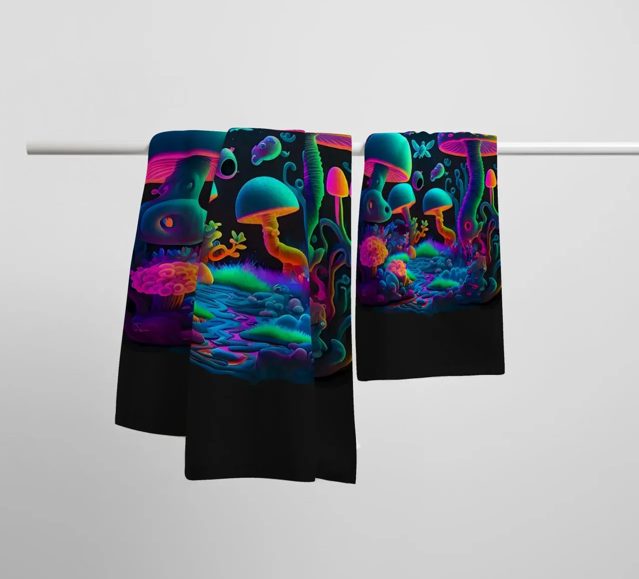 funghi colorati asciugamano da bagno da Delaplane