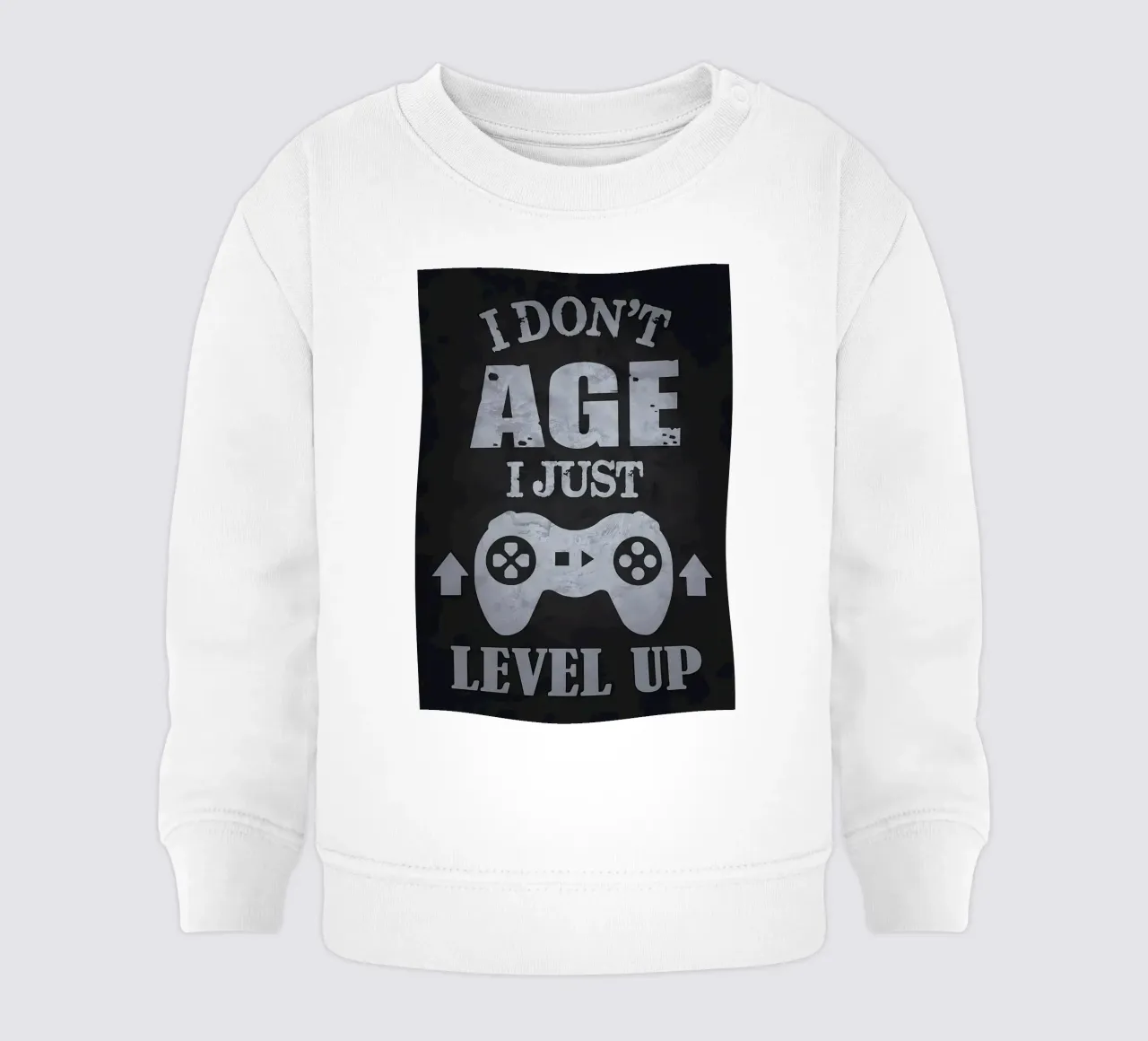 Ik word niet ouder, ik level omhoog baby sweatshirt van Bassy