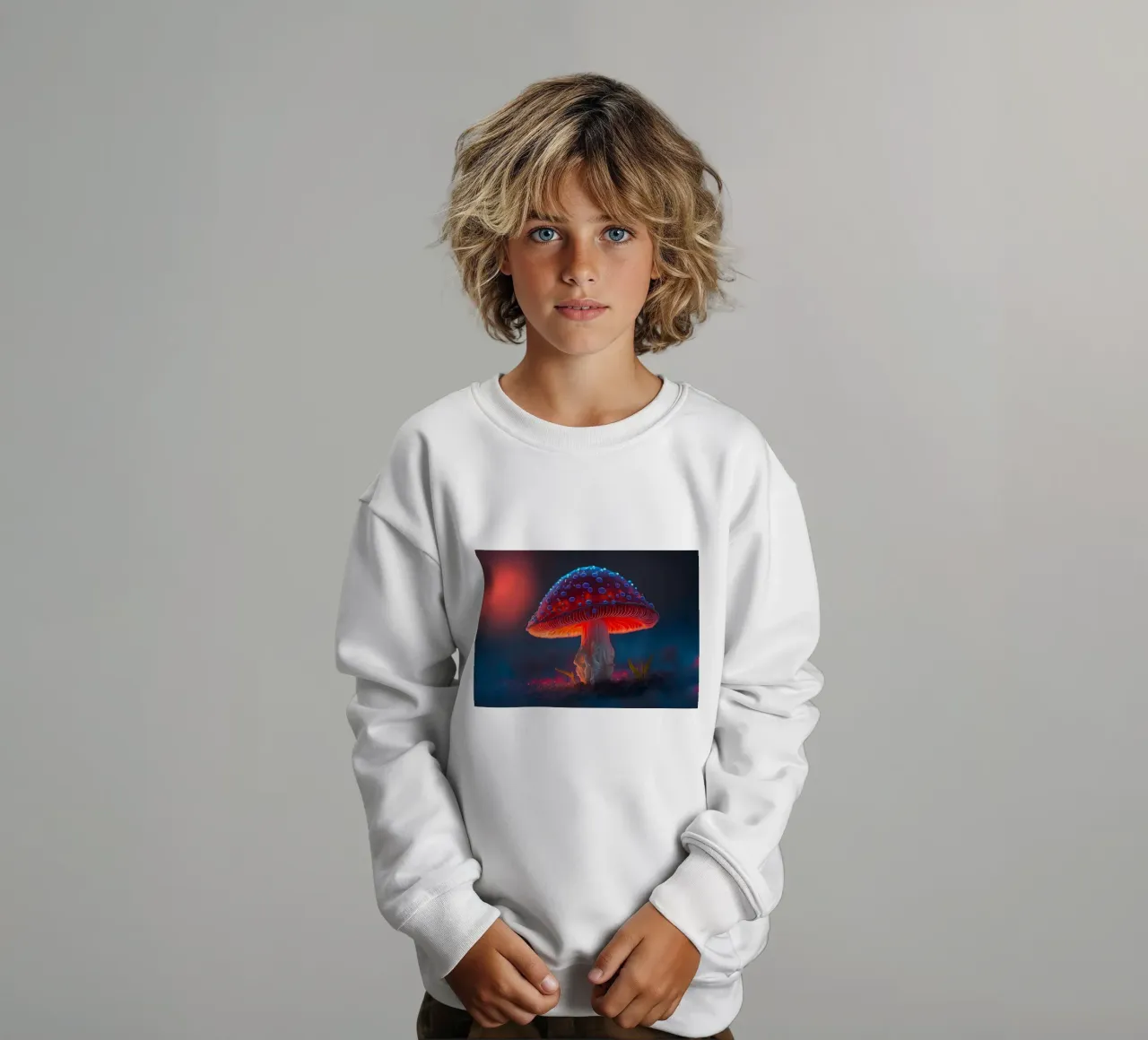 roter Glühpilz Kinder Sweatshirt von Delaplane