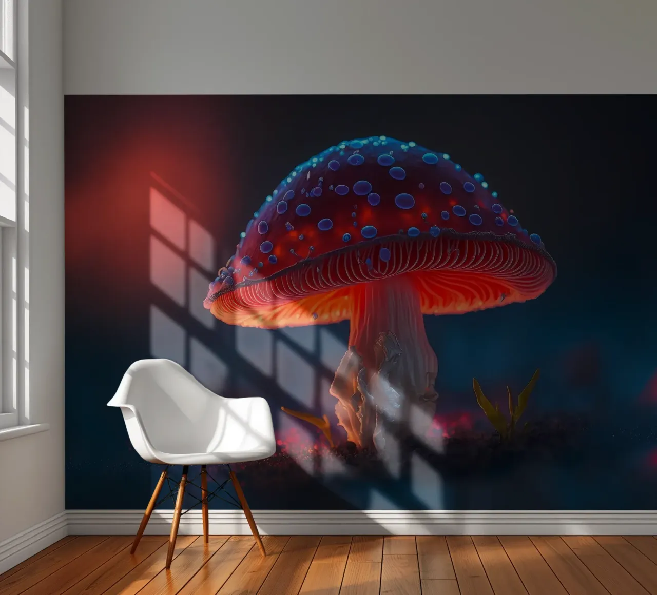 red mushroom glowing photo wallpaper by Delaplane