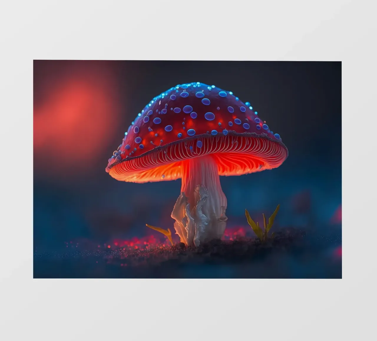 red mushroom glowing photo wallpaper by Delaplane