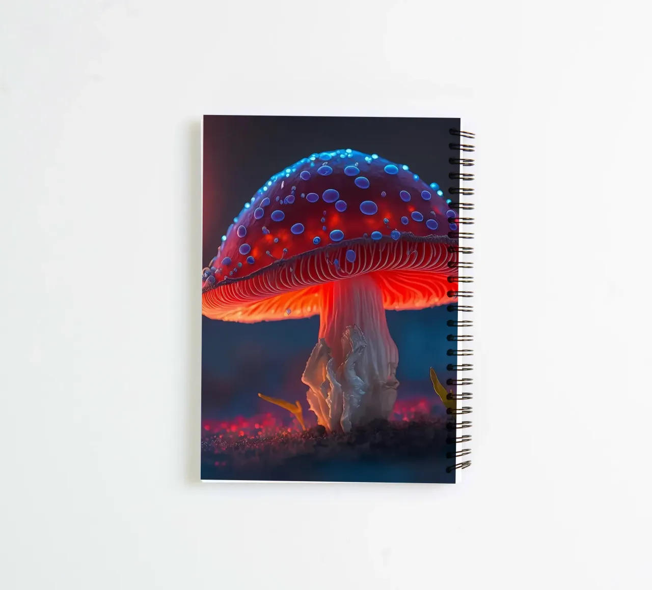 champignons rouges rougeoyants carnet à spirale de Delaplane