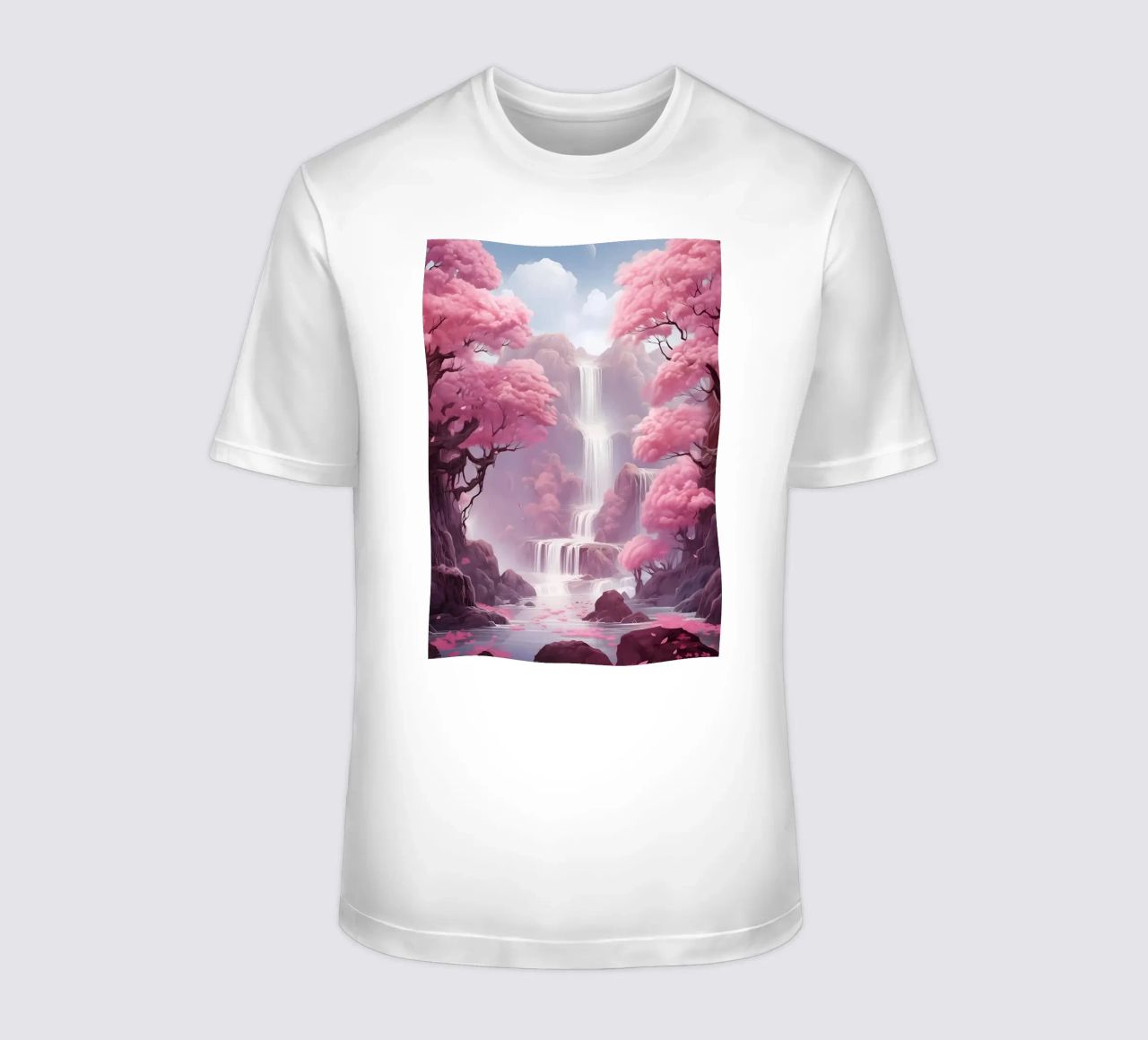 Waterfall Sakura Trees t-shirt da Ruth