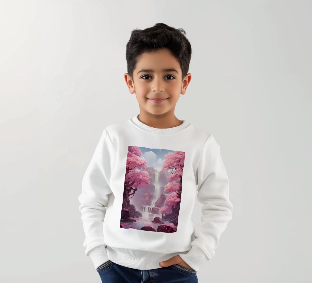 Waterfall Sakura Trees felpa bambino da Ruth