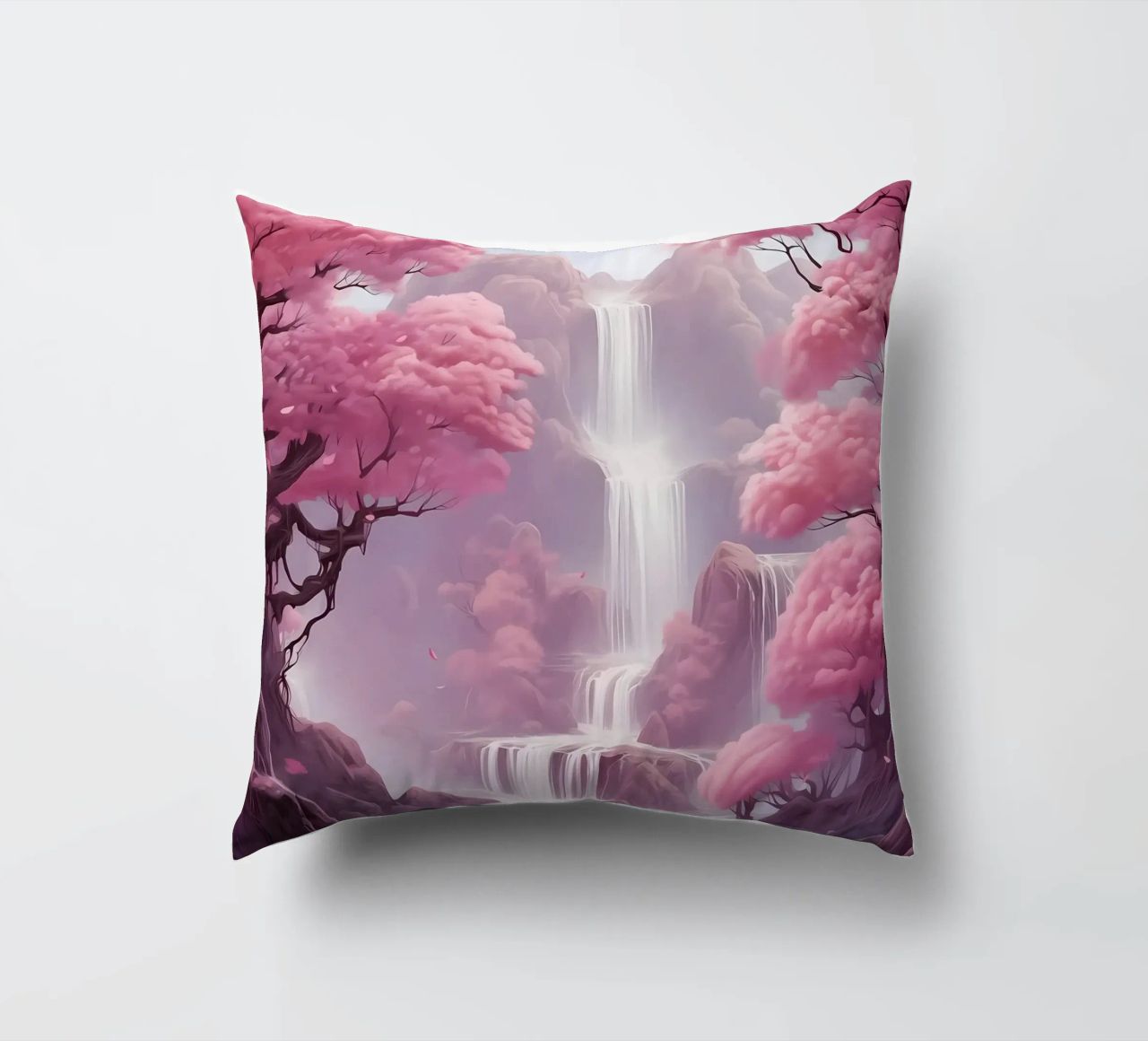 Waterfall Sakura Trees cuscino da Ruth