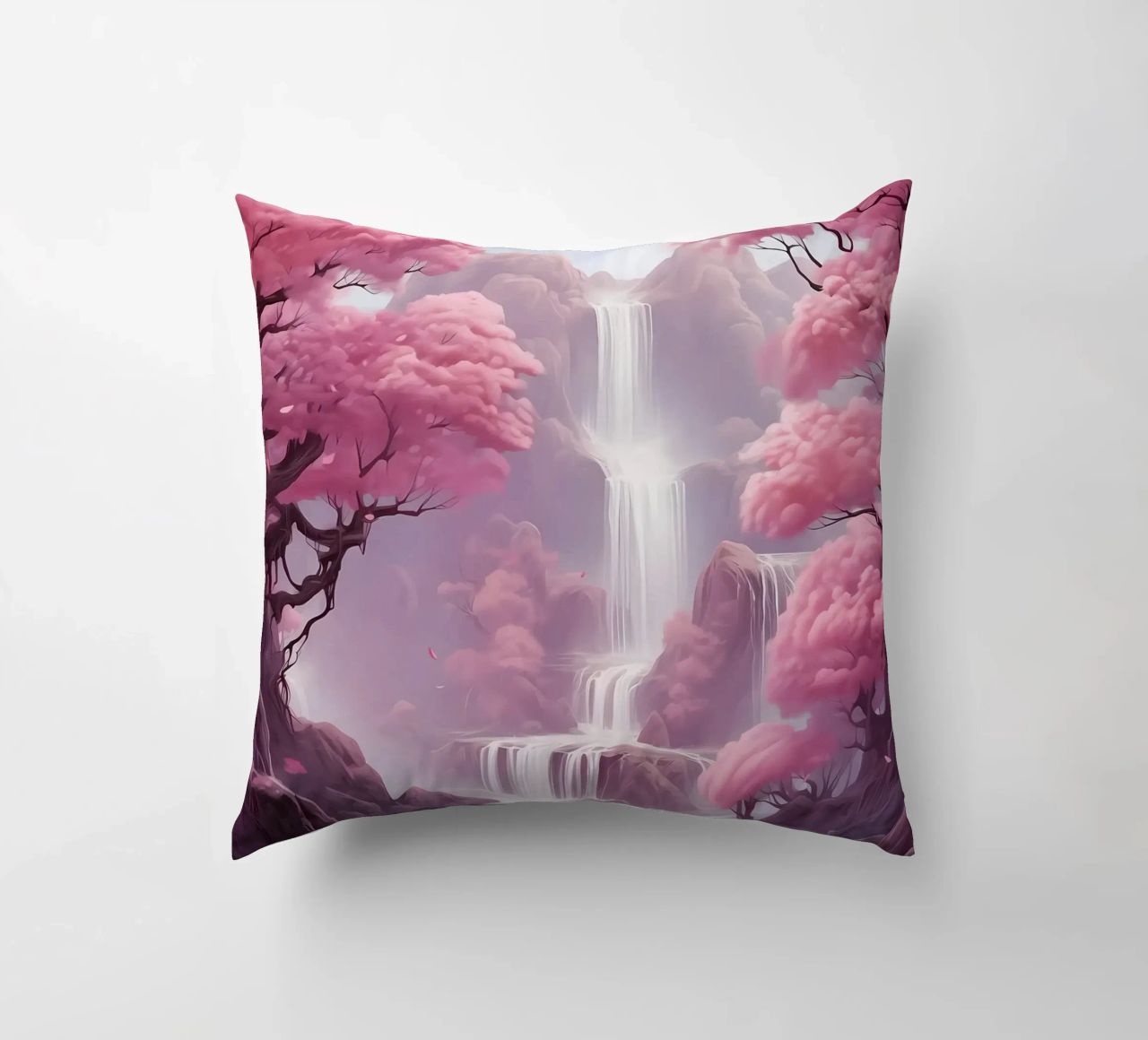 Waterfall Sakura Trees cuscino da Ruth