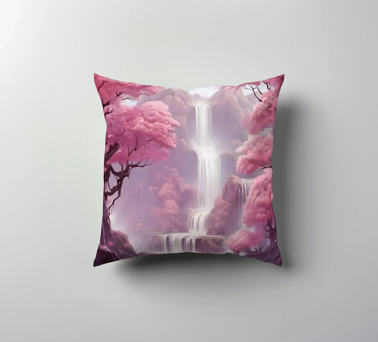 Waterfall Sakura Trees cuscino da Ruth