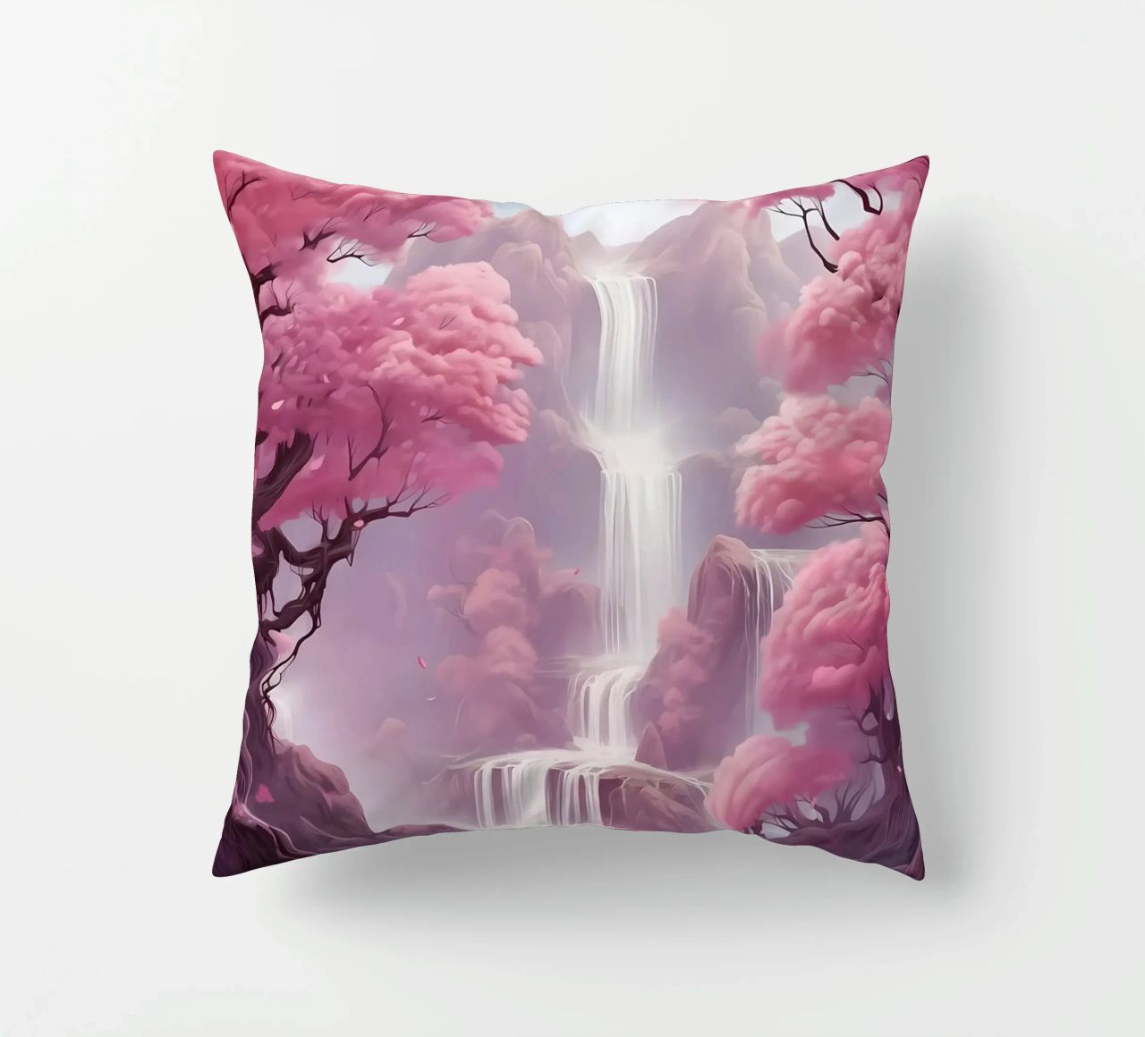 Waterfall Sakura Trees cuscino da Ruth