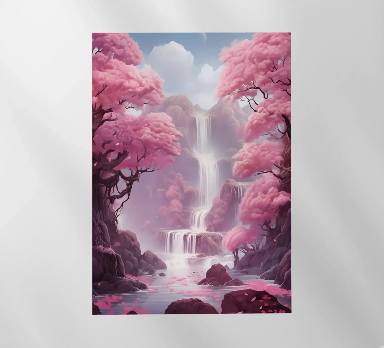 Waterfall Sakura Trees pellicola backlit da Ruth