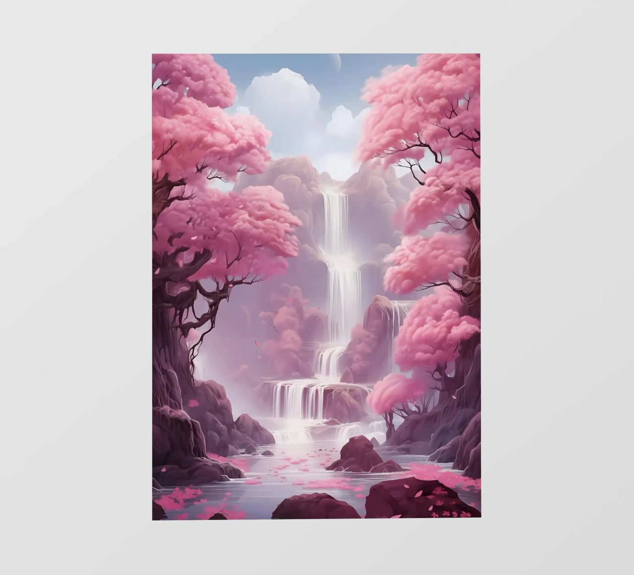 Waterfall Sakura Trees pellicola backlit da Ruth