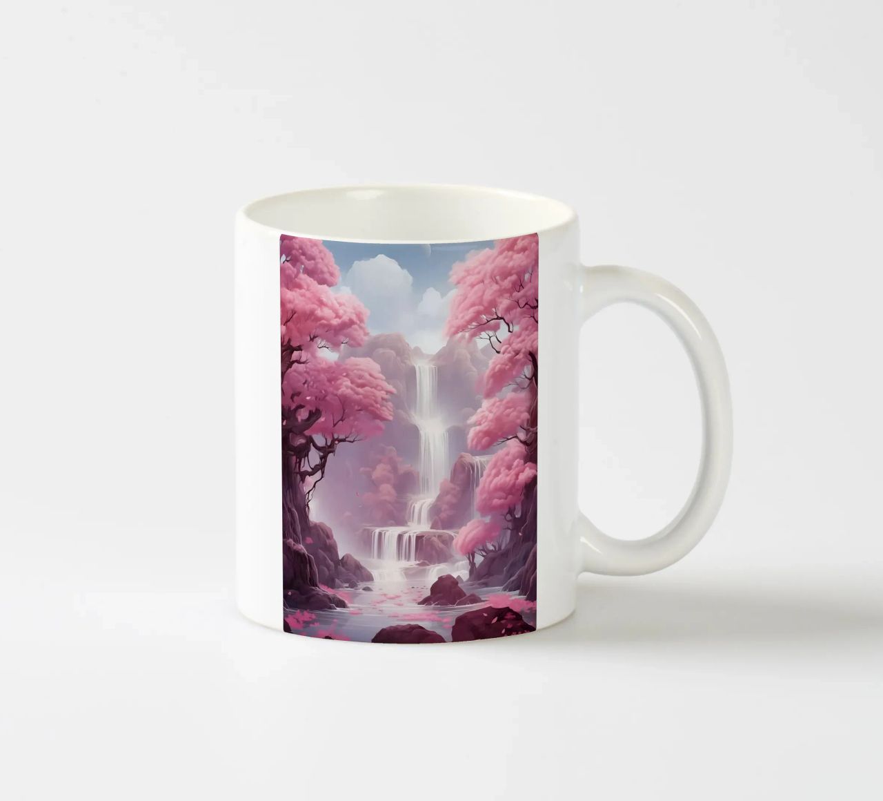 Waterfall Sakura Trees tazza in ceramica da Ruth