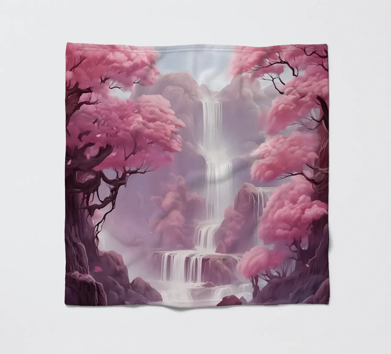 Waterfall Sakura Trees coperta in pile da Ruth