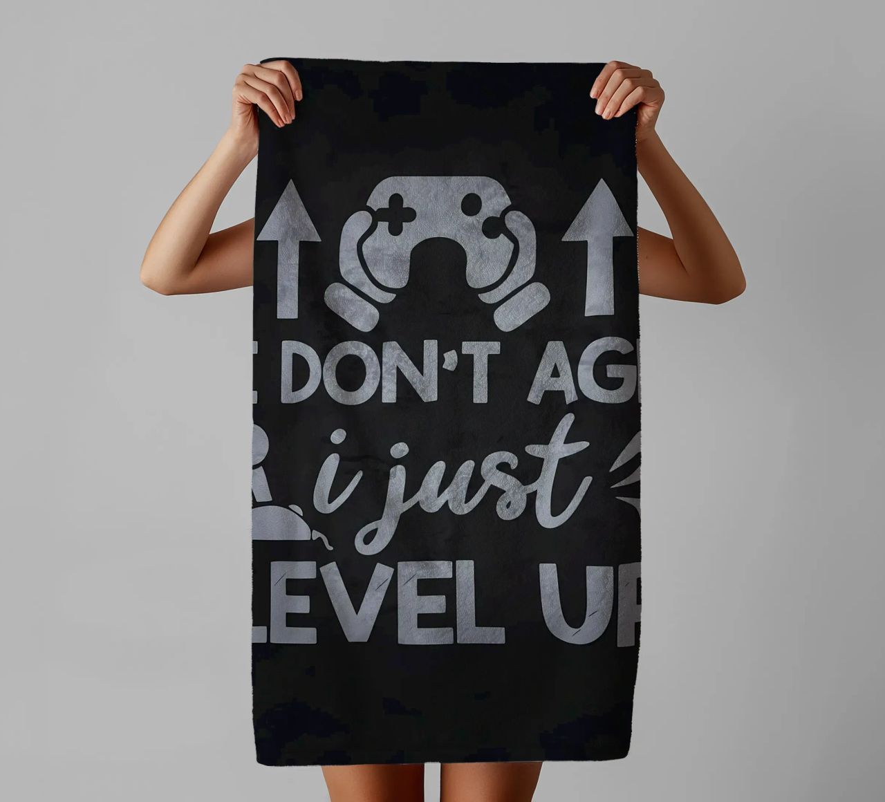 I Dont Age I Just Level Up towel by Bassy