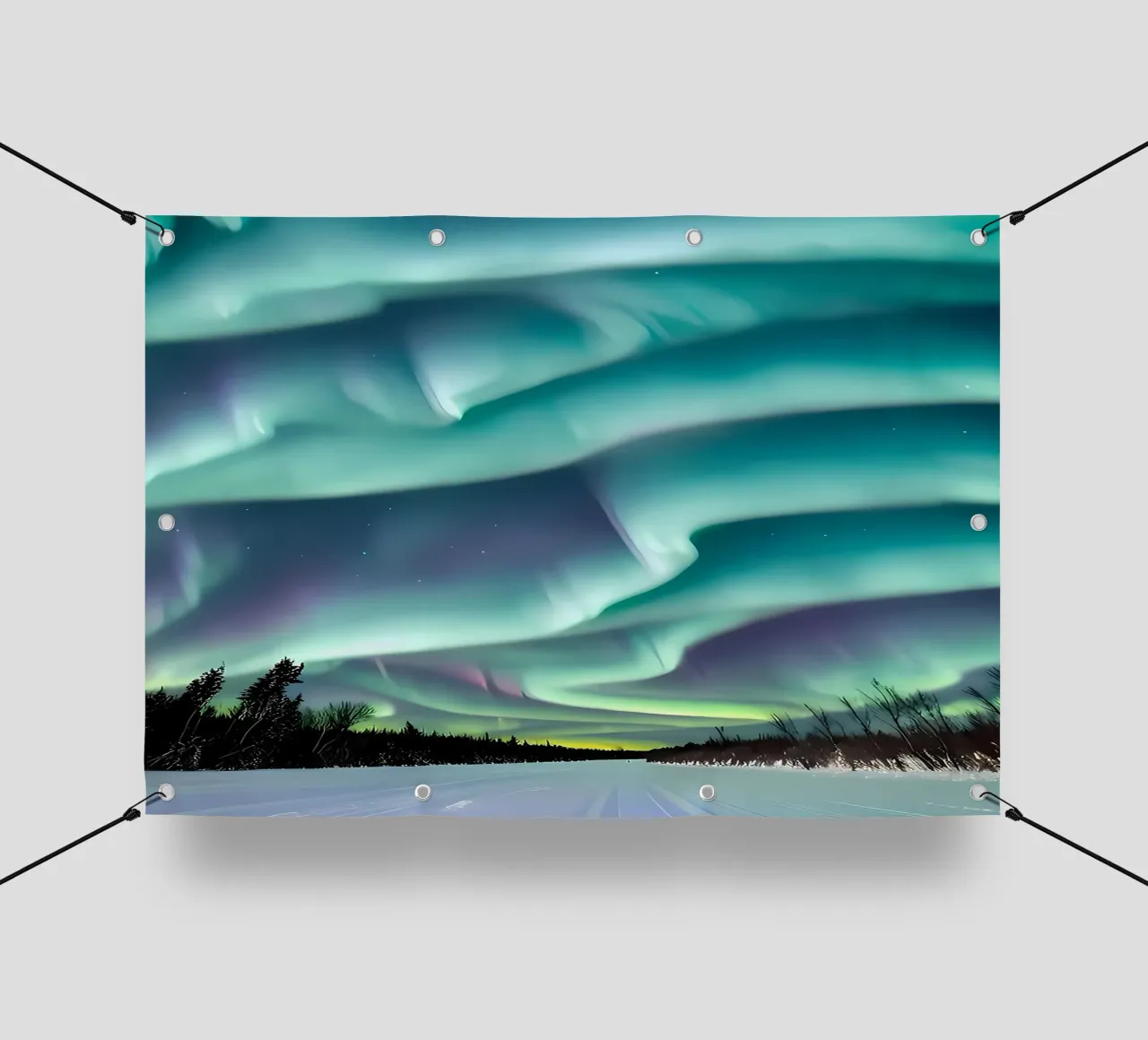 L'Aurora Boreale colorata telo in pvc da Mikesell