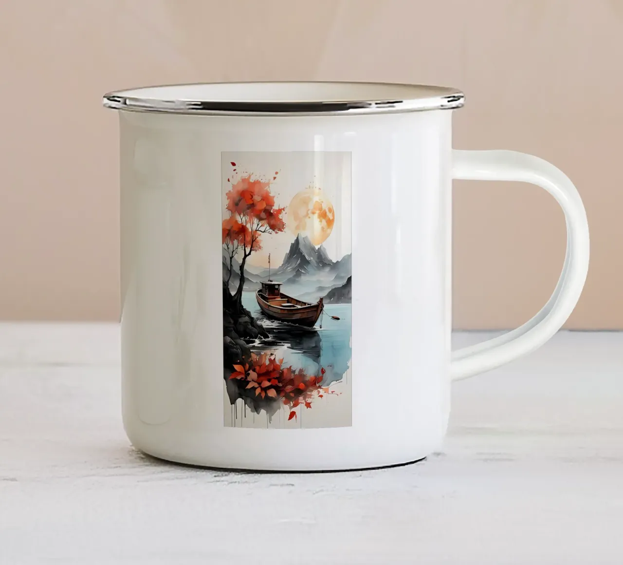 Poster minimalista 99 tazza in smalto da Kadynce
