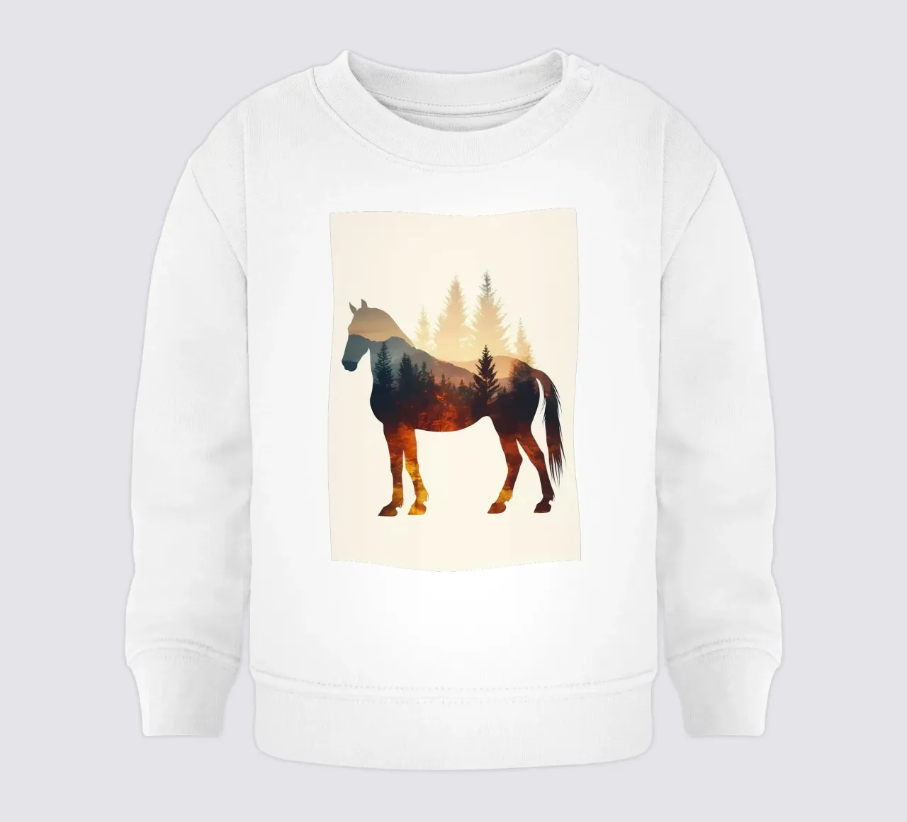 Sagoma di cavallo con foresta felpa neonato da Ginnery