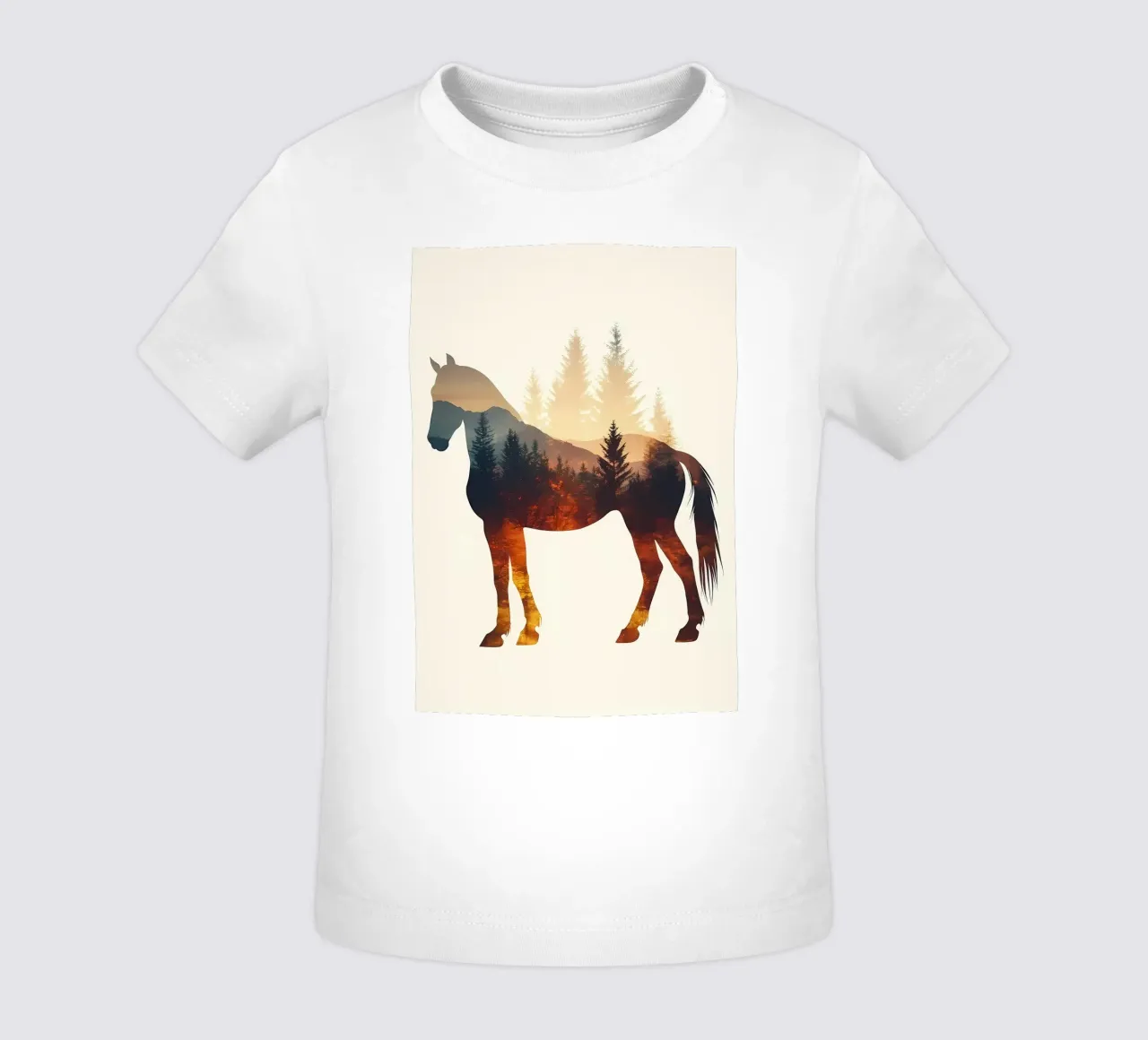 Sagoma di cavallo con foresta maglietta neonato da Ginnery