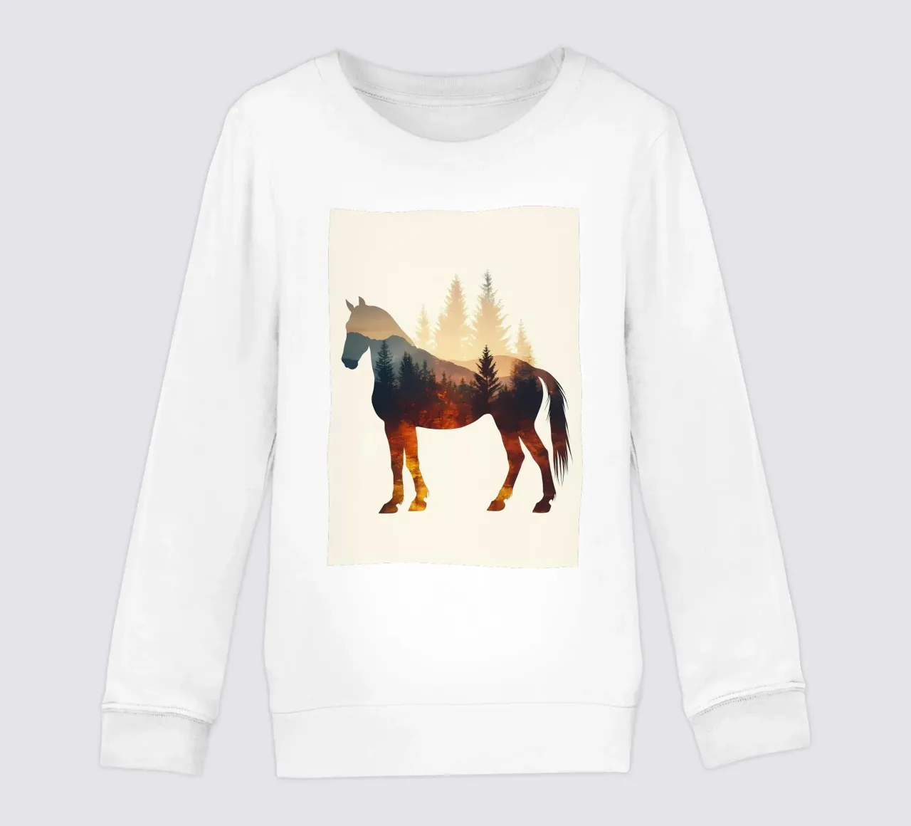 Sagoma di cavallo con foresta felpa bambino da Ginnery