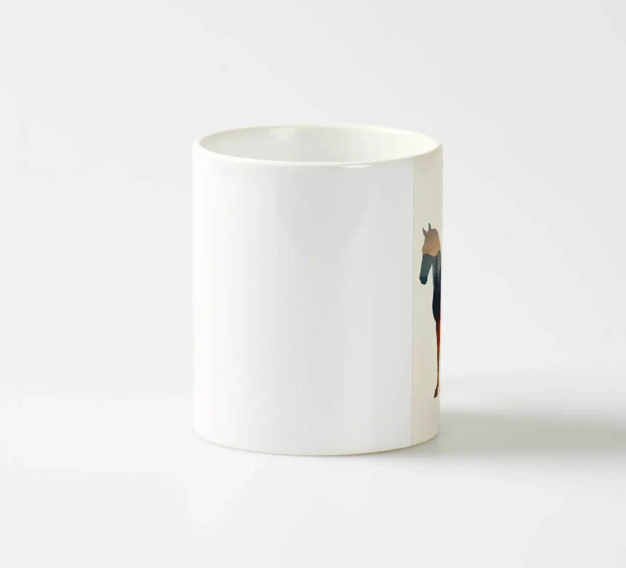 Sagoma di cavallo con foresta tazza in ceramica da Ginnery