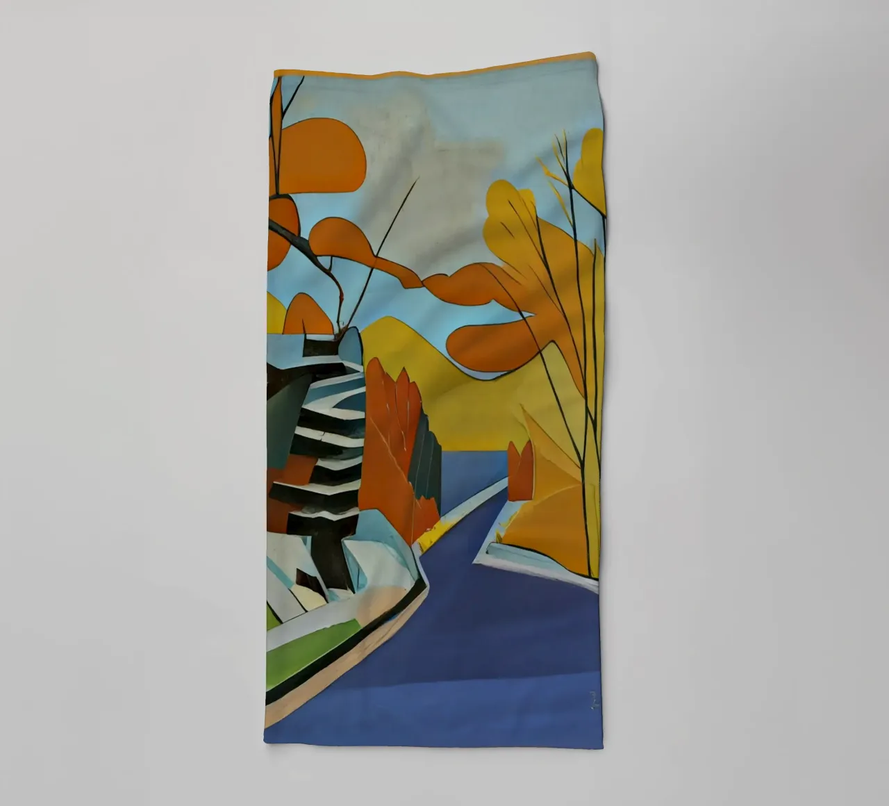 Excursion_nature_forest_path_3 towel by Abstract Art by LK